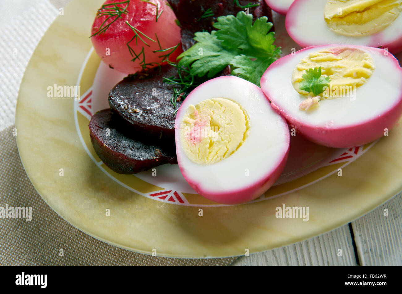 Pennsylvania Dutch Pickled Beets and Eggs.hard boiled eggs that are