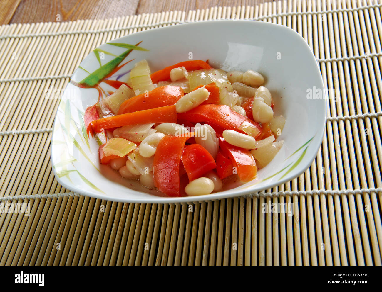 Lupia Plaki  - Armenian White Bean Plaki . Armenian Meza Stock Photo