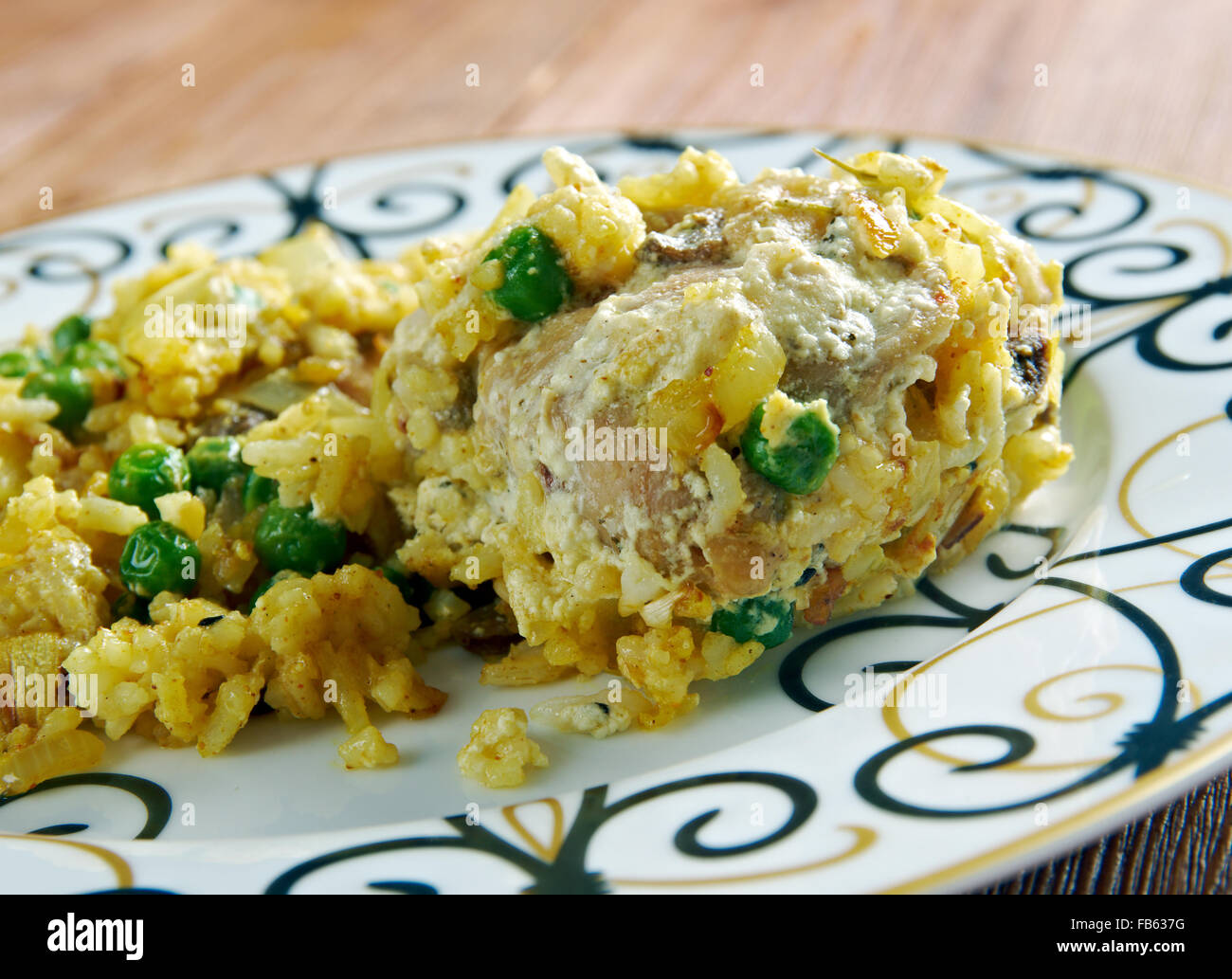 Murgh Pulao - Indian Chicken With Basmati Rice Stock Photo