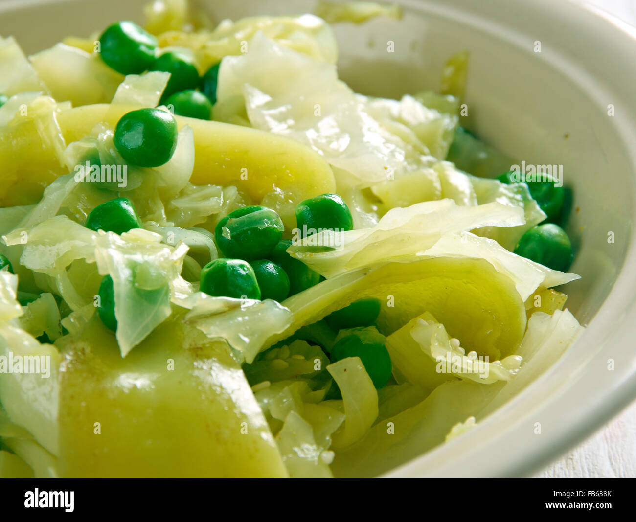 Side Dish For Chapati With Cabbage - Indian kitchen Stock Photo