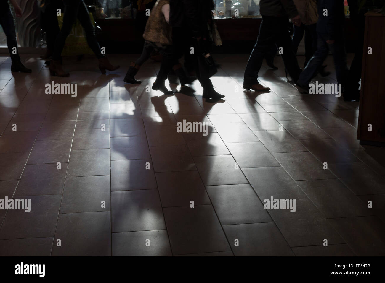Retail footfall - photographed at Meadowhall shopping centre, Sheffield, UK Stock Photo