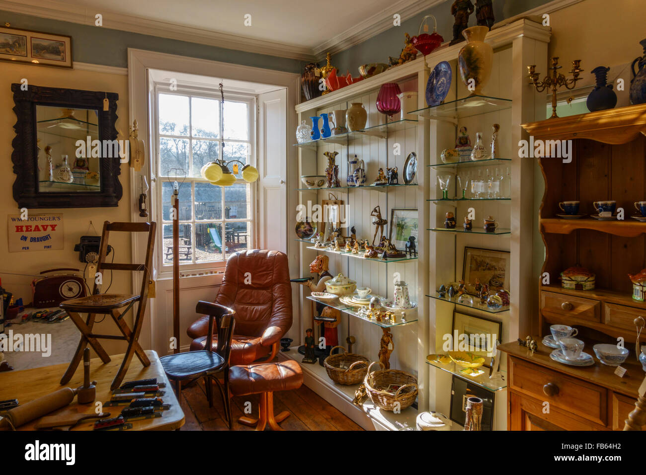 Antique sale room at the crafts village steadings of The Hirsel country