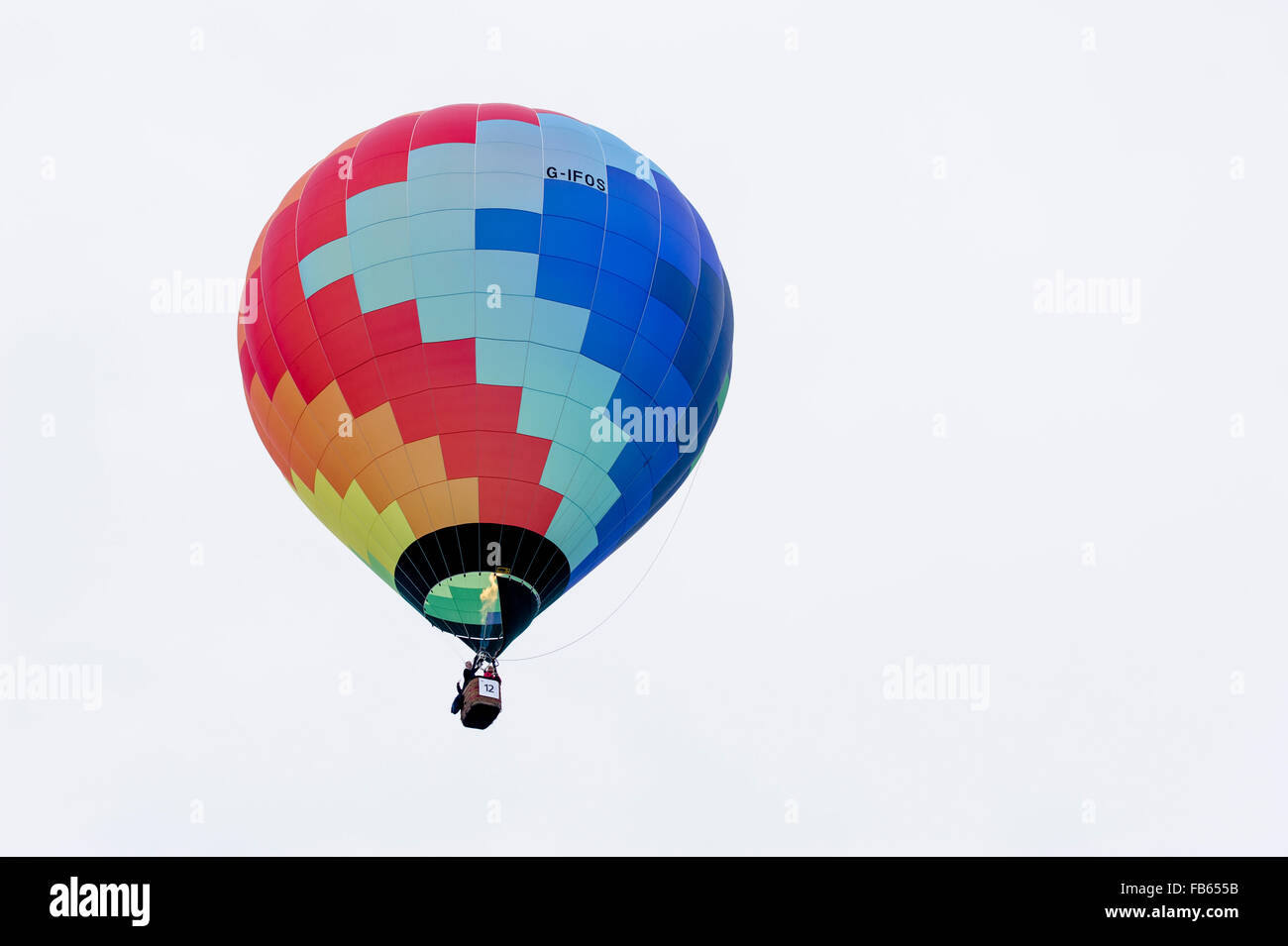 Mondovì, Italy. 09th Jan, 2016. A colourful hot ari ballon during the 18th  international gathering of hot air balloons "city of Mondovi". There are 25  crews during these days the balloons have