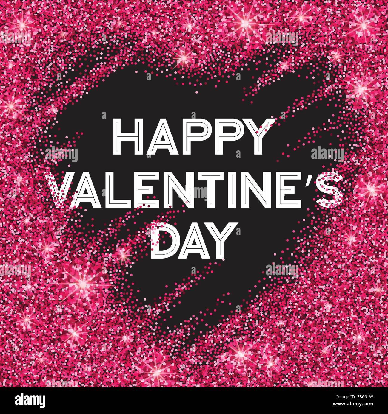 Sparkle glitter Valentines Day heart. Vector illustration Stock Vector ...