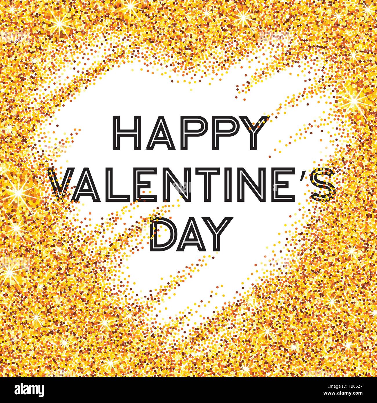 Sparkle glitter Valentines Day heart. Vector illustration Stock Vector ...