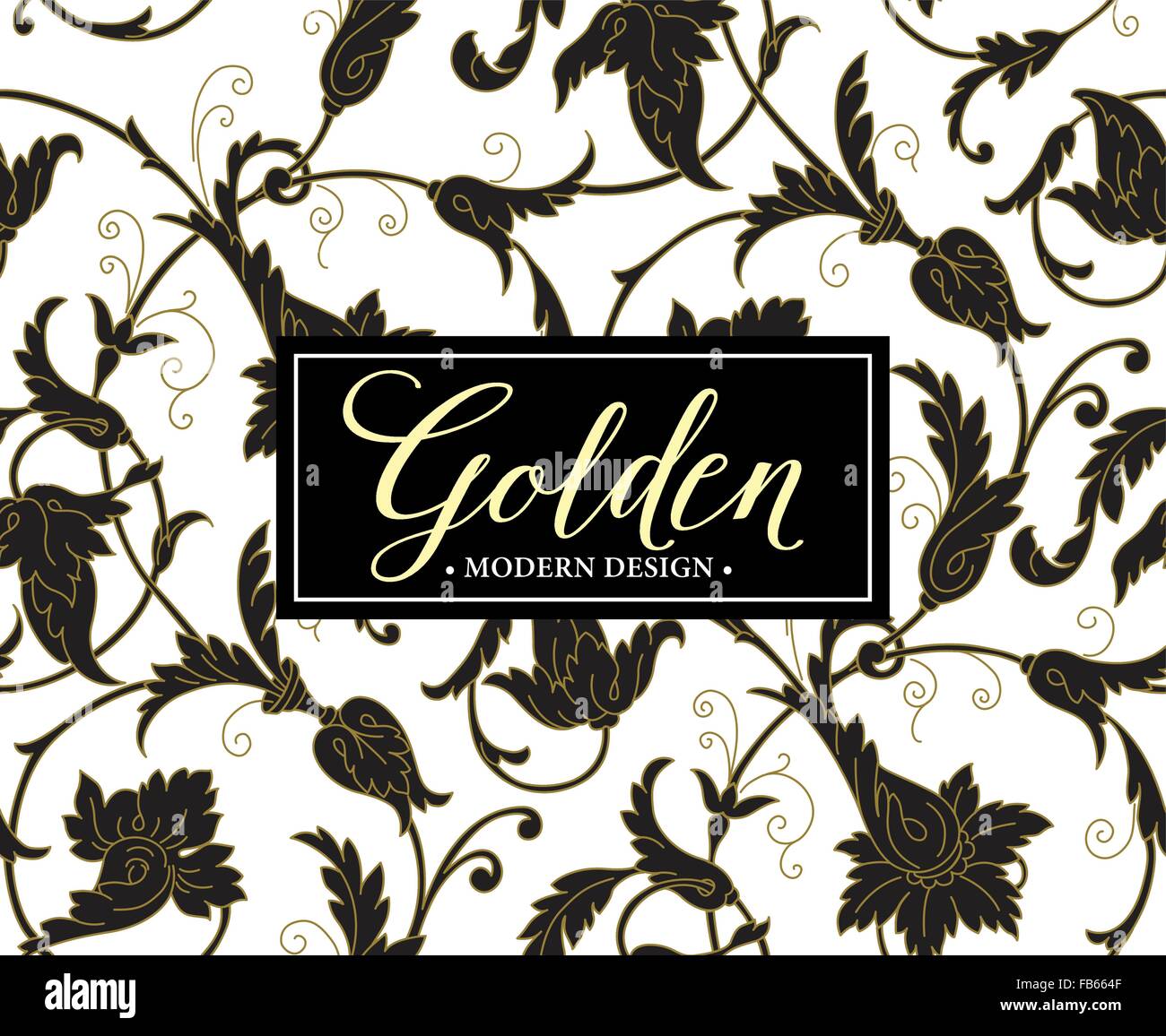 Luxury seamless background with gold frame. Vector illustration Stock ...
