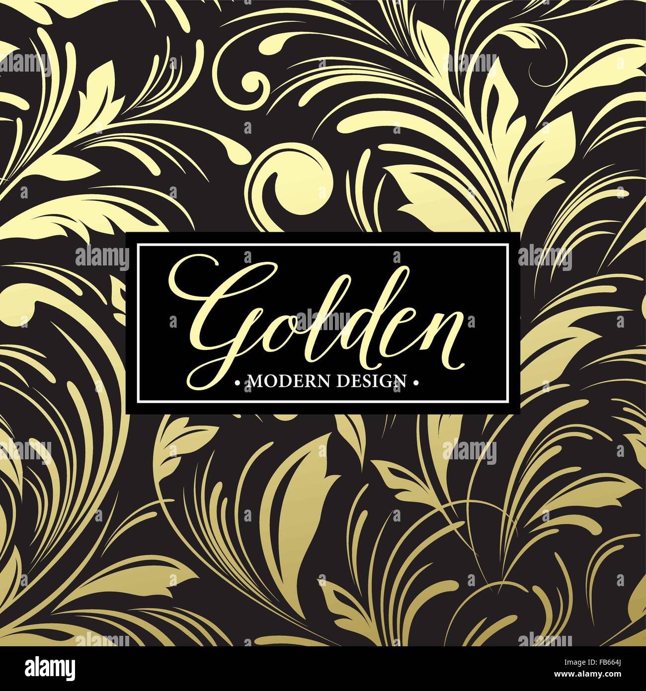 Luxury seamless background with gold frame. Vector illustration Stock ...