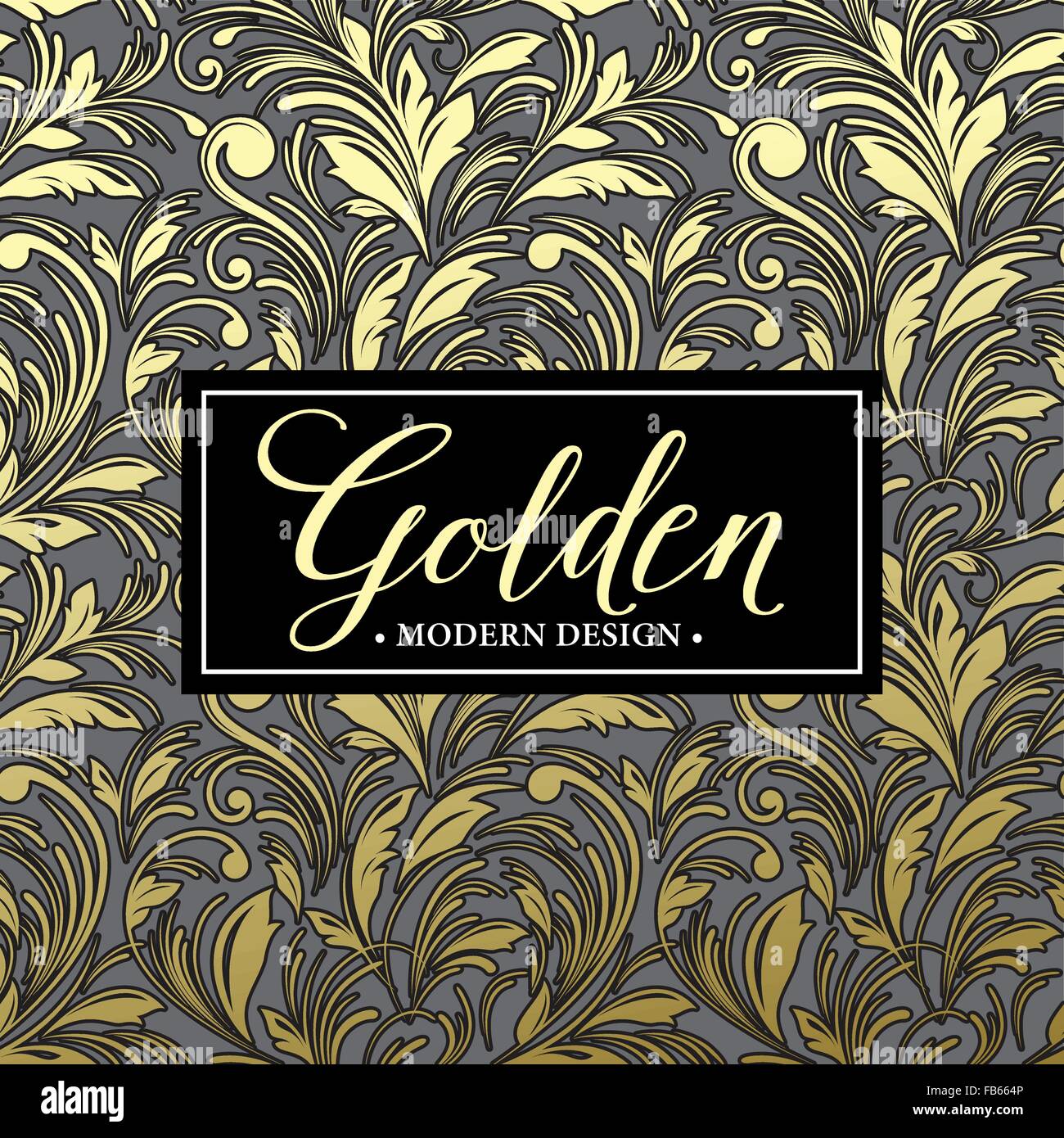 Luxury seamless background with gold frame. Vector illustration Stock ...
