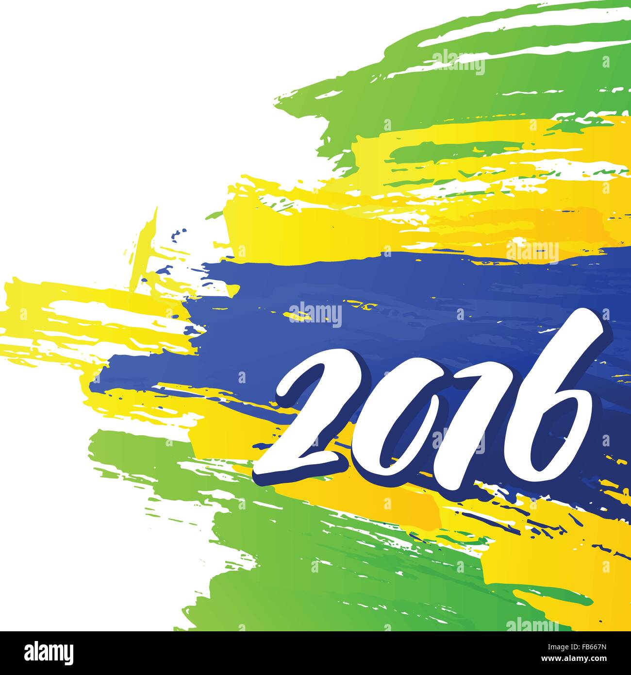Background colors of the Brazilian flag with the inscription 2016