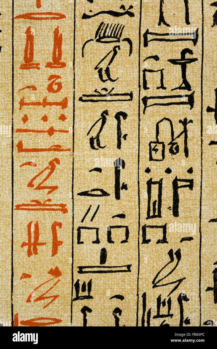 Egyptian hieroglyphic text Stock Photo