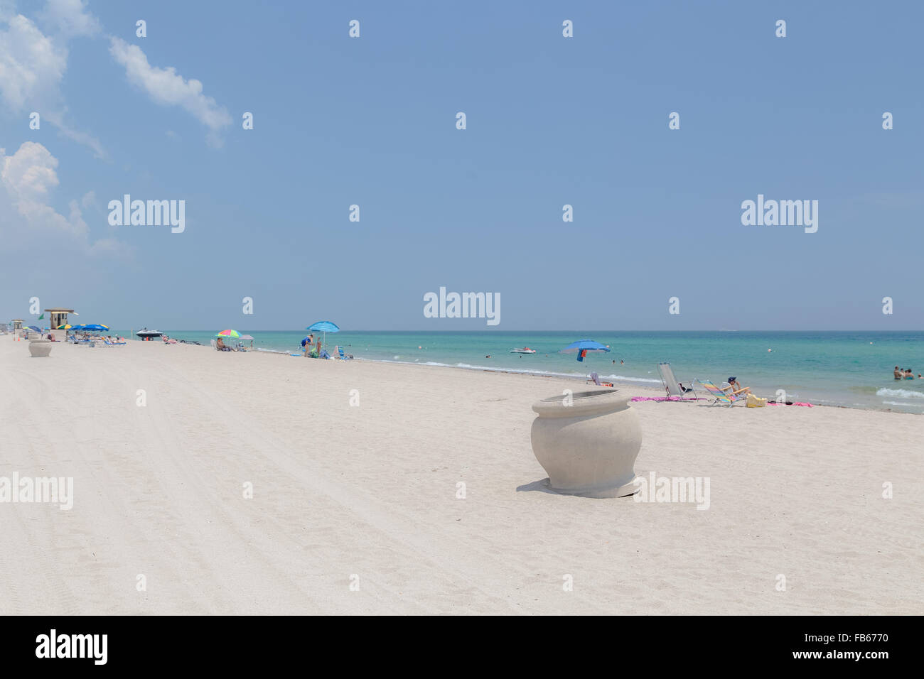 People relax on the beach. Stock Photo