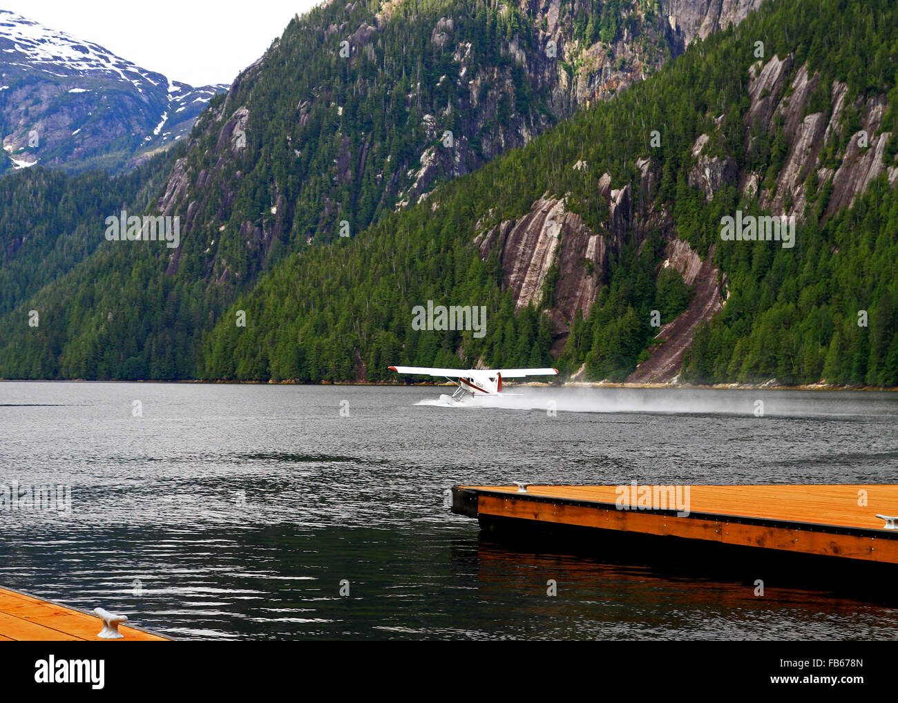 Floatplane sightseeing flight in Rudyerd Bay of the beautiful Misty Fjords near Ketchikan, Alaska Stock Photo
