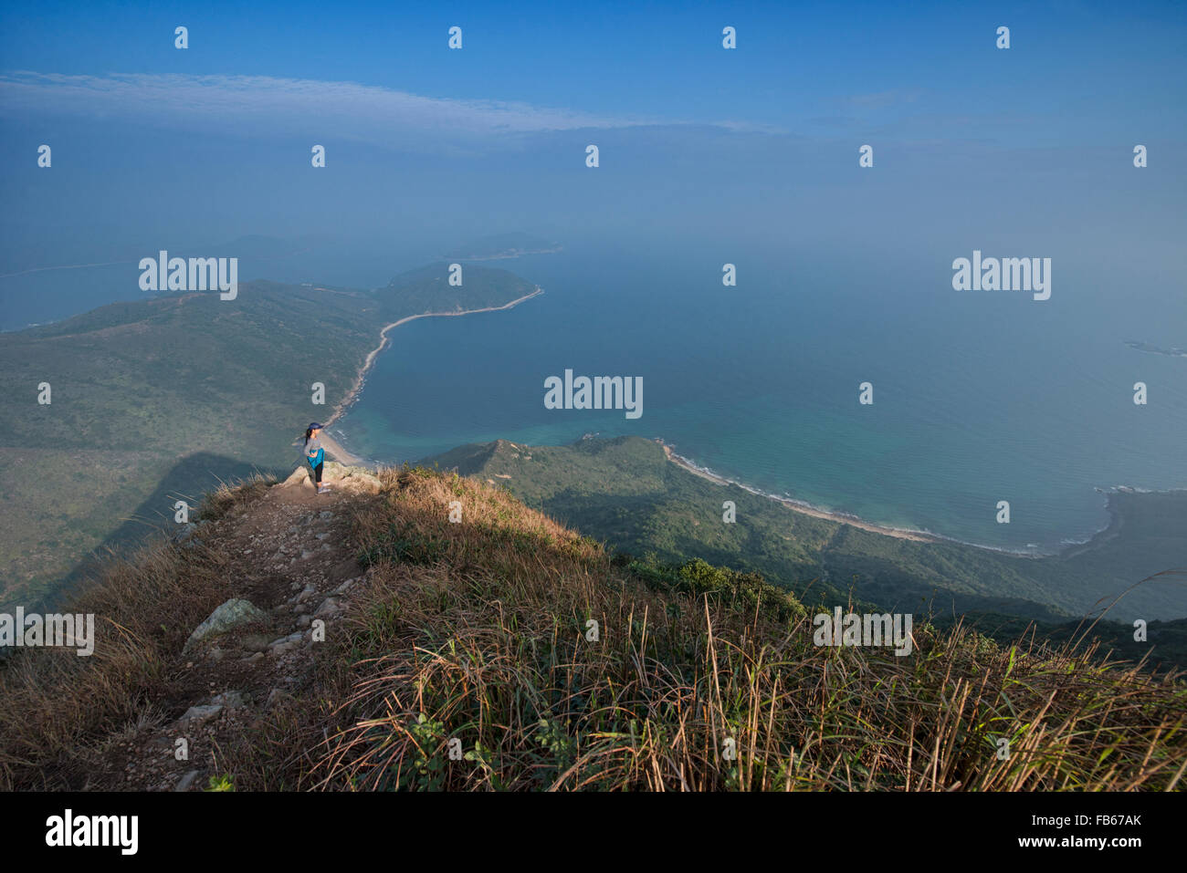 The view from the summit of Sharp Peak, Sai Kung, Hong Kong Stock Photo