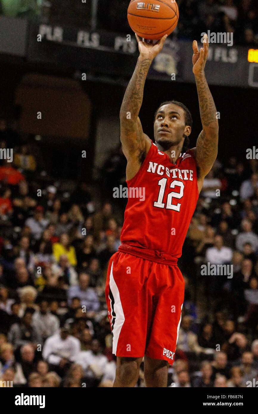 WinstonSalem, NC, USA. 10th Jan, 2016. Anthony Barber (12) of the