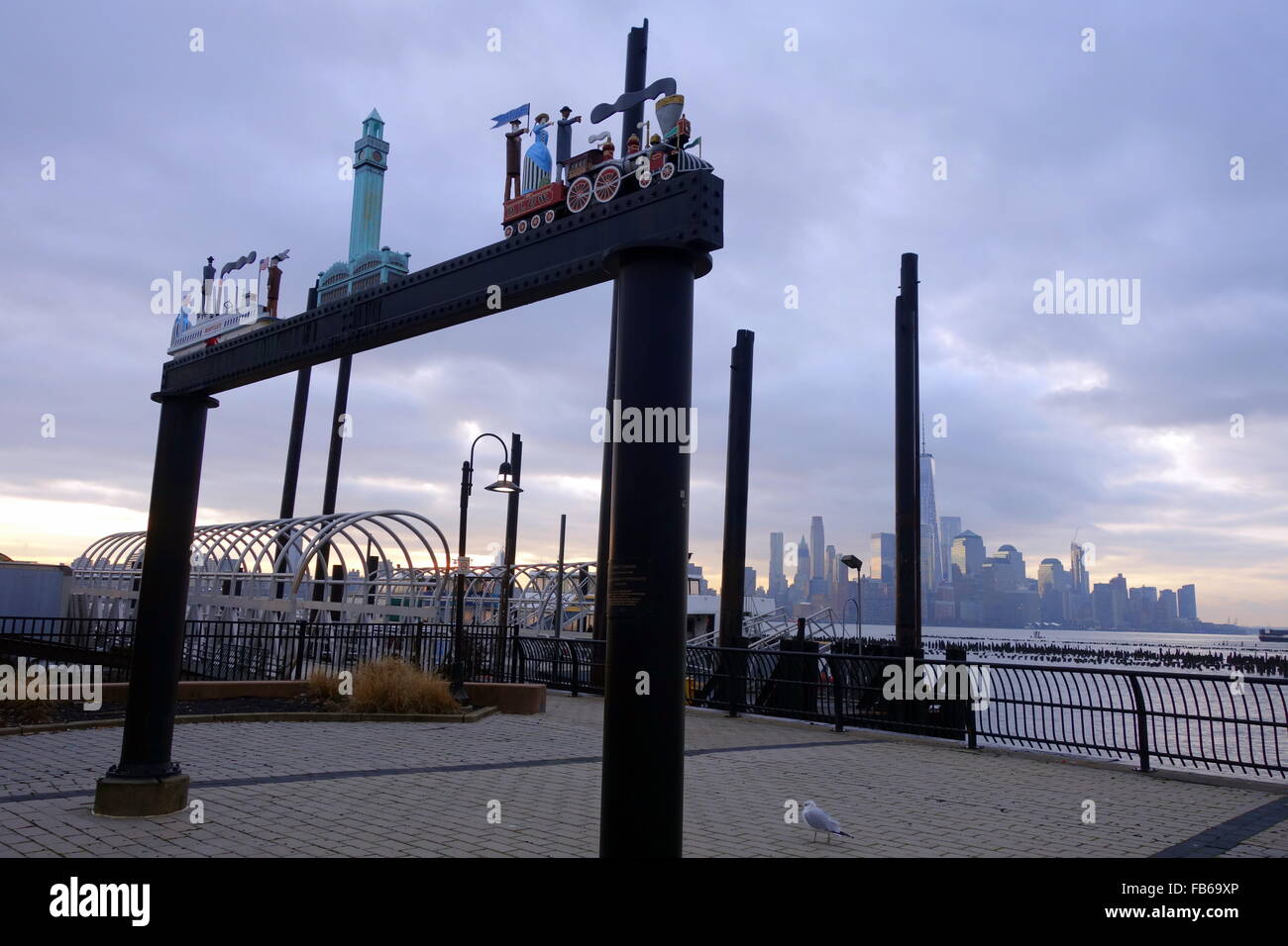 Nostalgic artwork display at Hoboken train terminal Stock Photo - Alamy