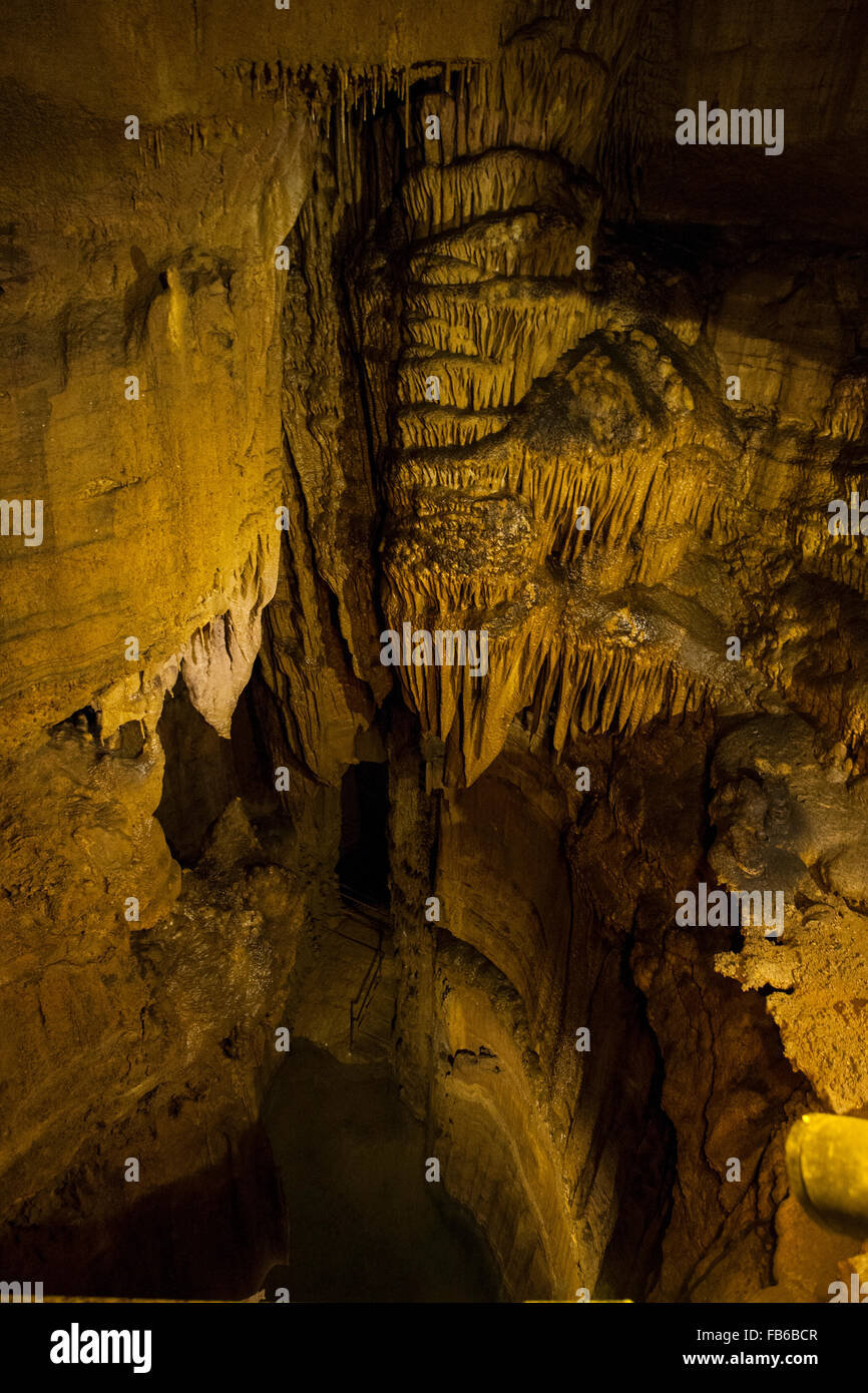 Limestone formations, Mammoth Cave, Mammoth Cave National Park, Kentucky, United States of