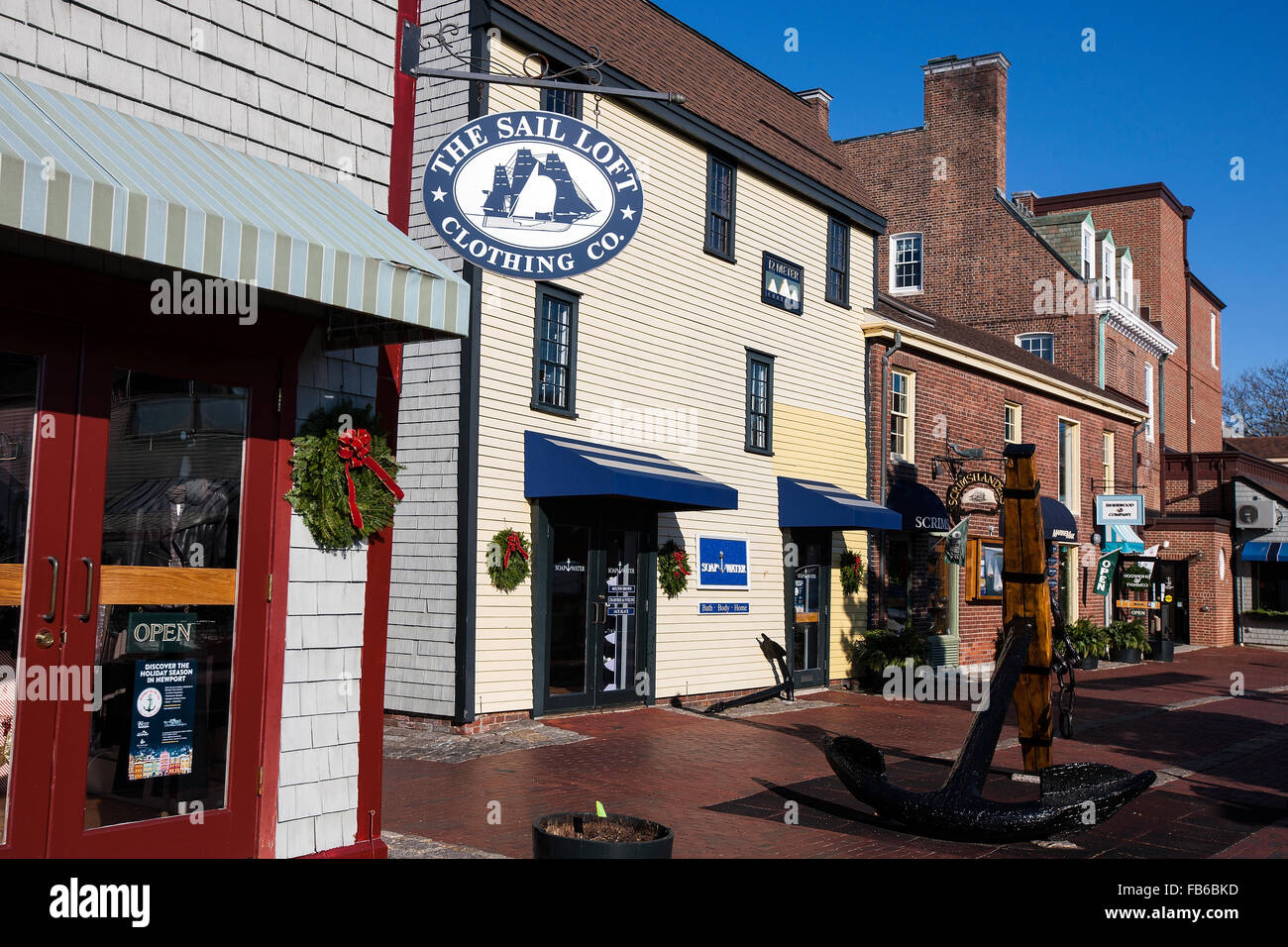 Shops and storefronts, Bowen's Wharf, Newport, Rhode Island, United
