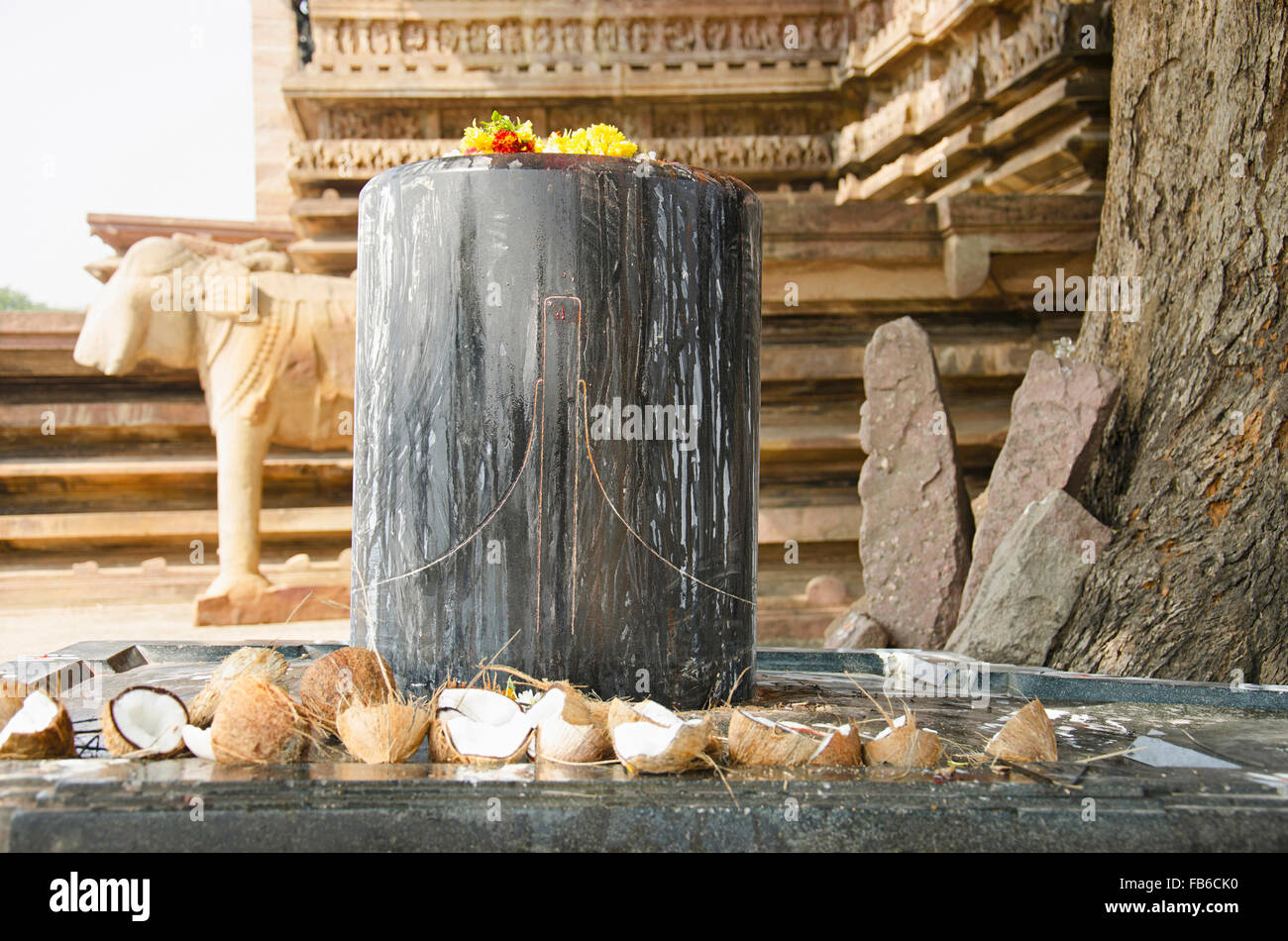 Shivlinga, Ramappa temple. Also known as the Ramalingeswara temple, Palampet, Telangana, India Stock Photo