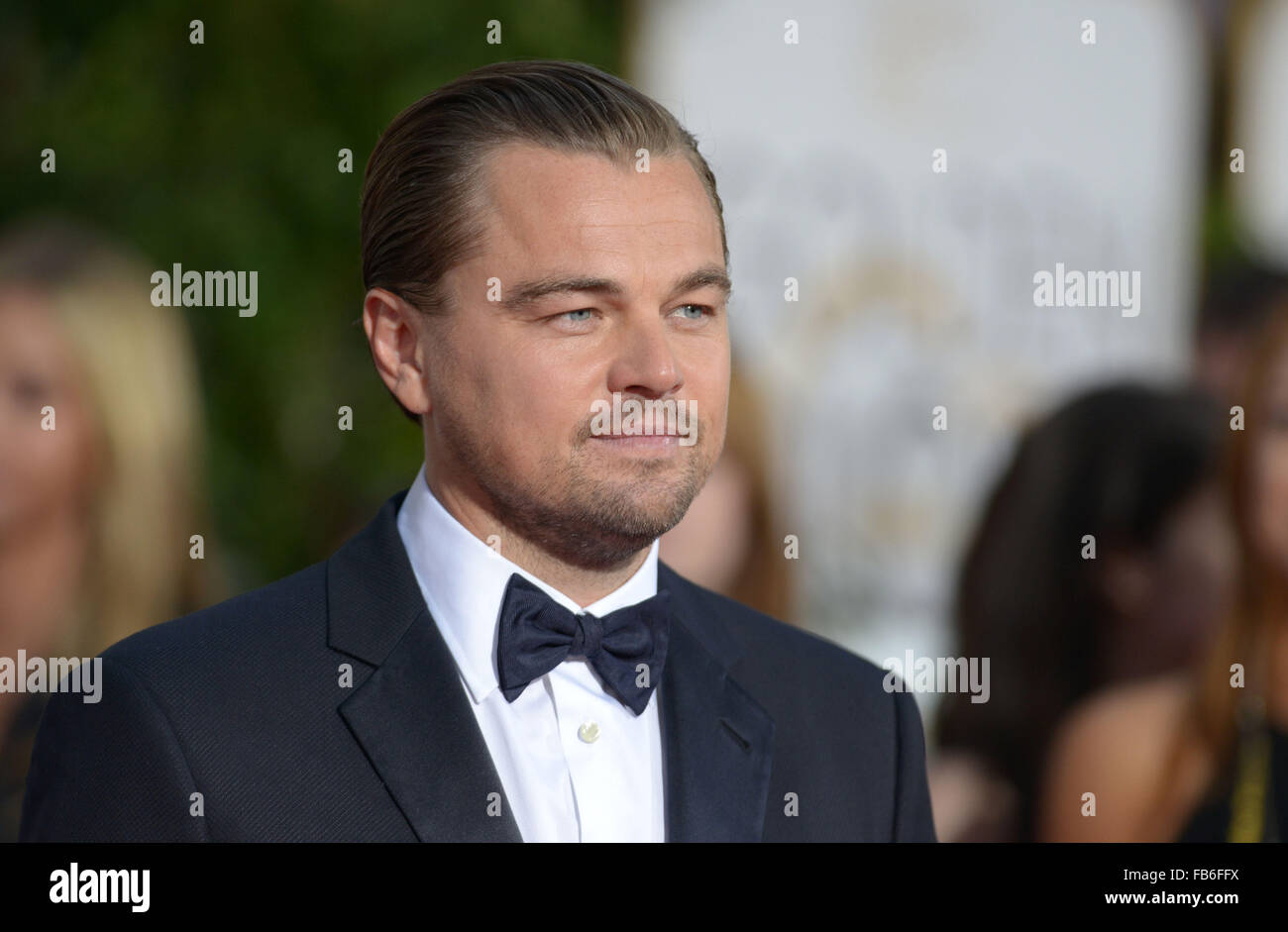 Los Angeles, California, USA. 10th January, 2016. Leonardo DiCaprio  arrives at the Golden Globes, Los Angeles, CA Credit:  Sydney Alford/Alamy Live News Stock Photo