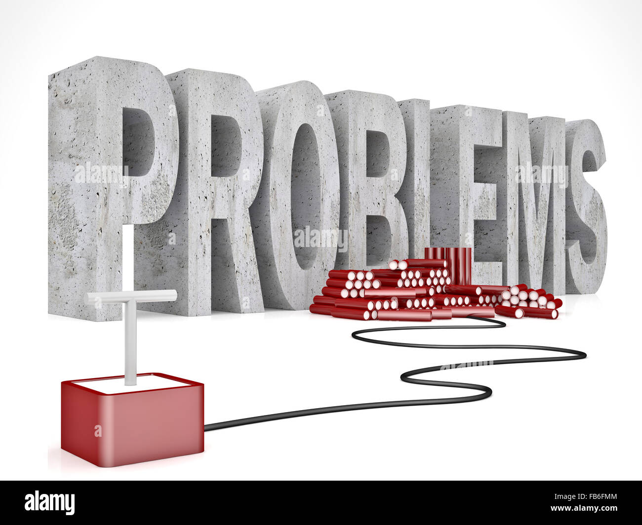 3d problem word and tnt solution Stock Photo