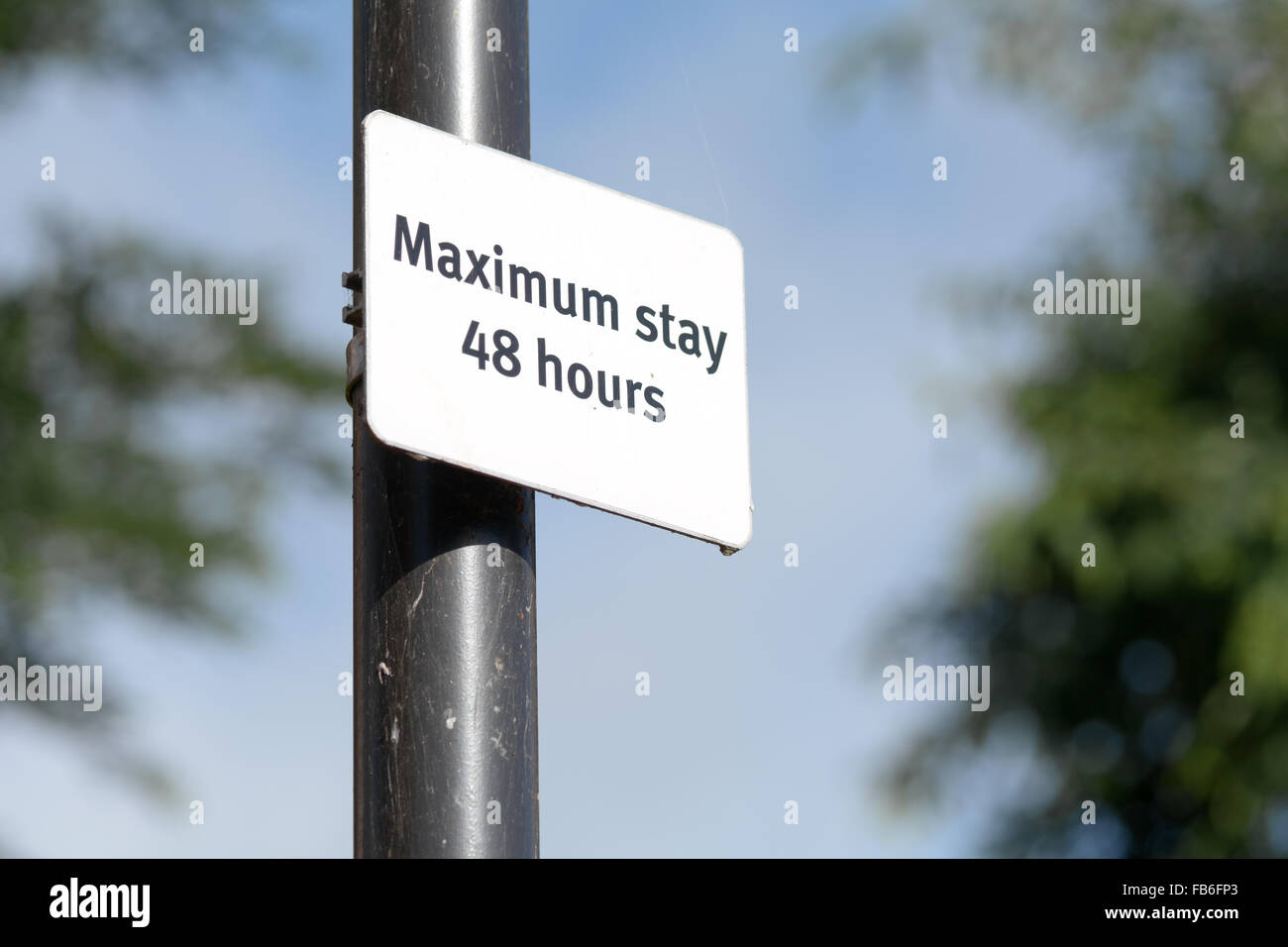 Maximum Stay - 48 hours sign Stock Photo