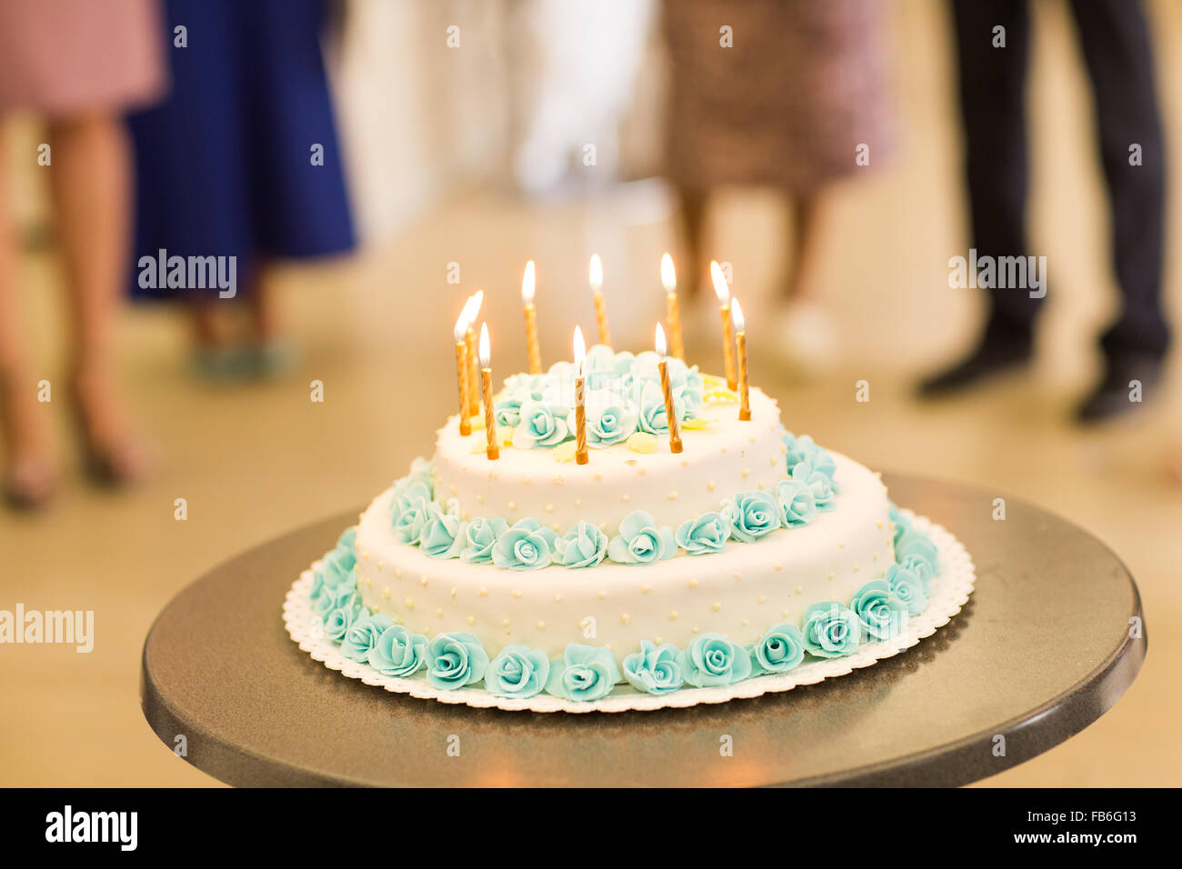 Birthday cake with candles Stock Photo - Alamy