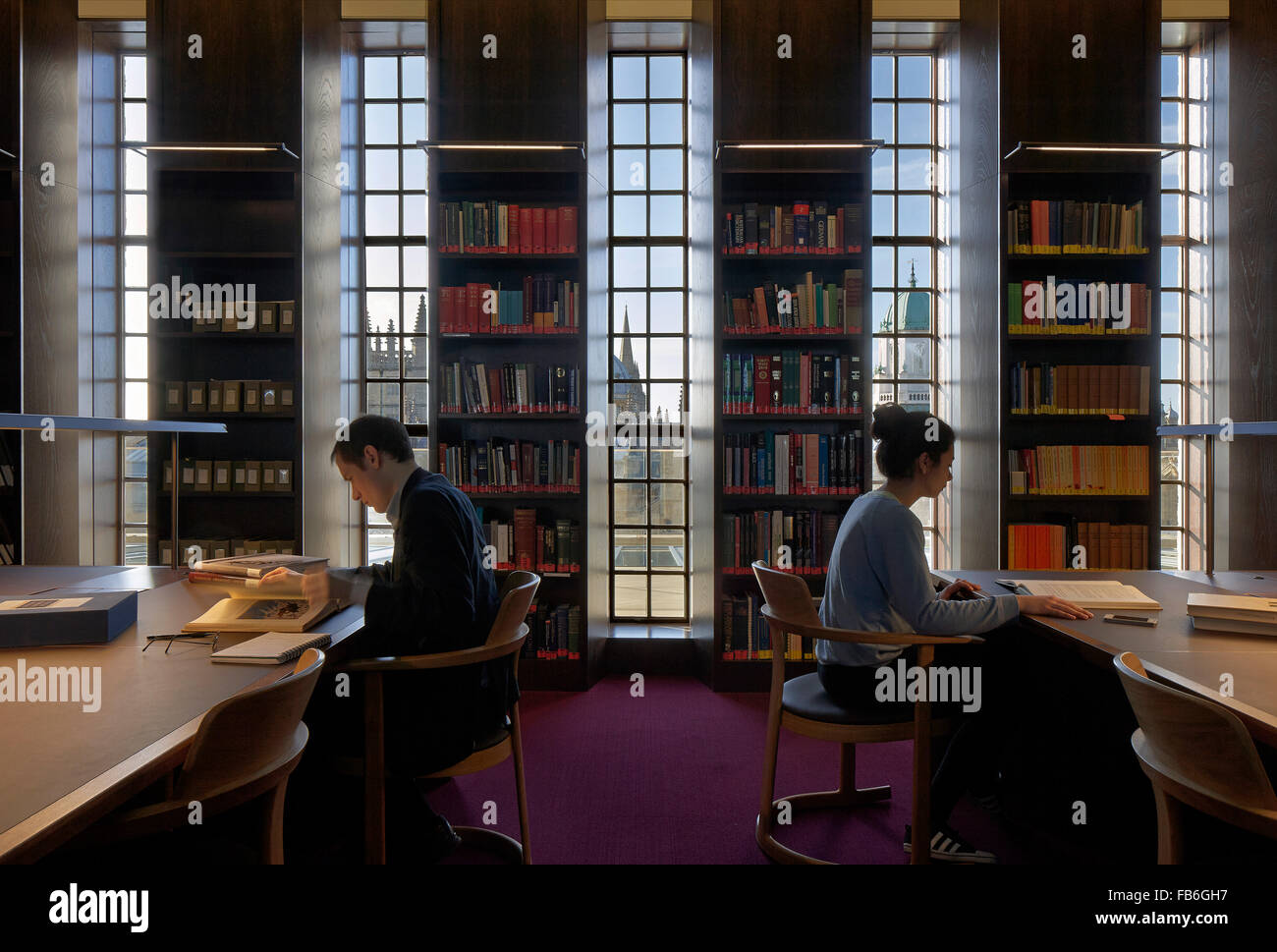 Reading Room. Weston Library, Oxford, United Kingdom. Architect: Wilkinson Eyre, 2015. Stock Photo