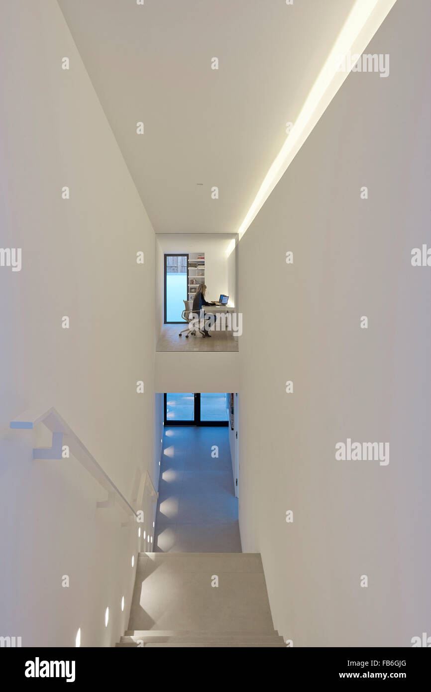 Staircase. Courtyard House, London, United Kingdom. Architect Canaway