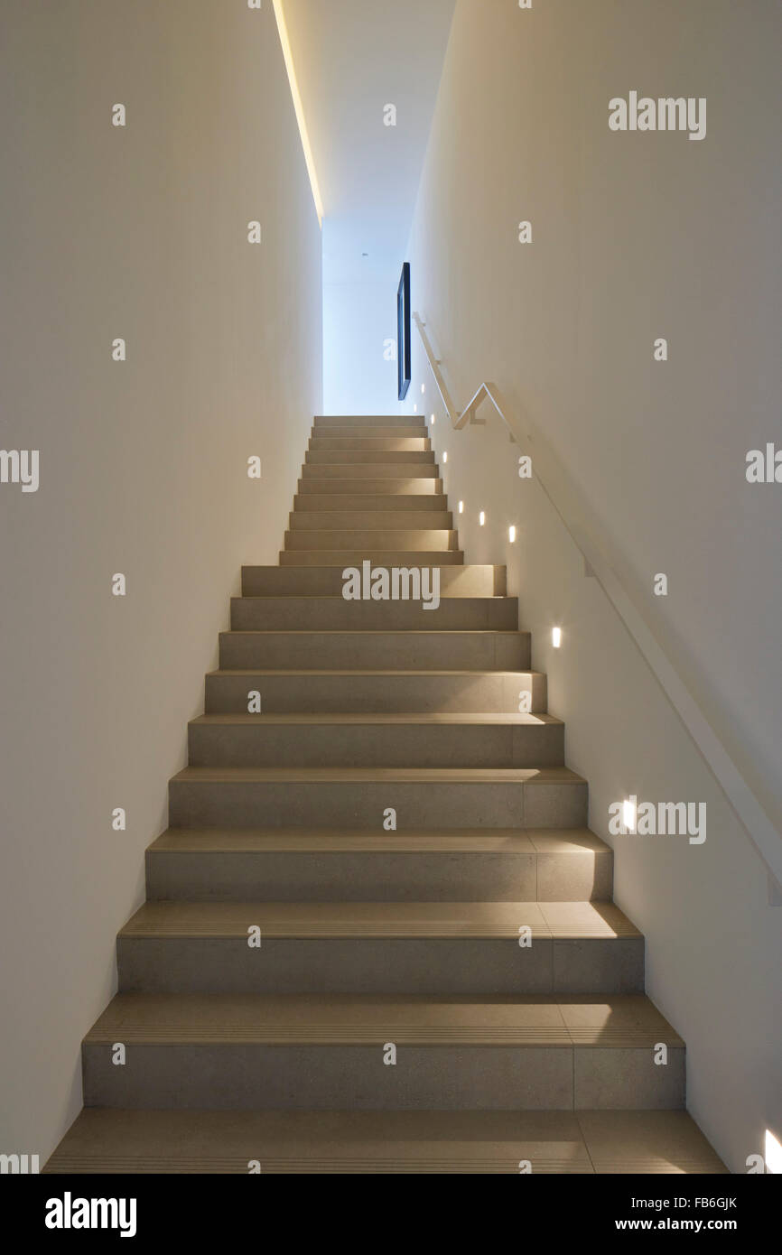 Staircase. Courtyard House, London, United Kingdom. Architect Canaway