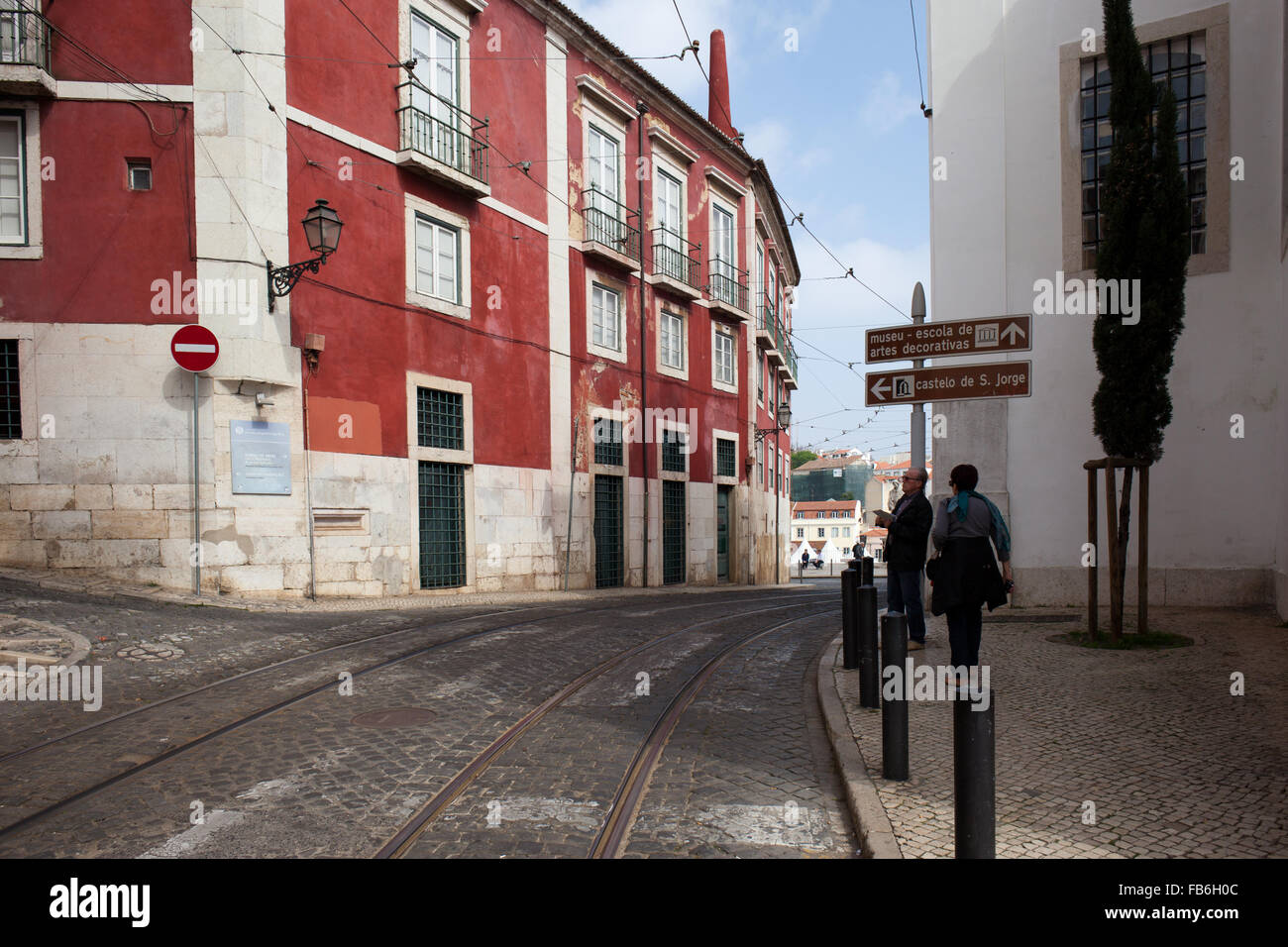 Largo Santa Luzia street in the city of Lisbon, Portugal Stock Photo