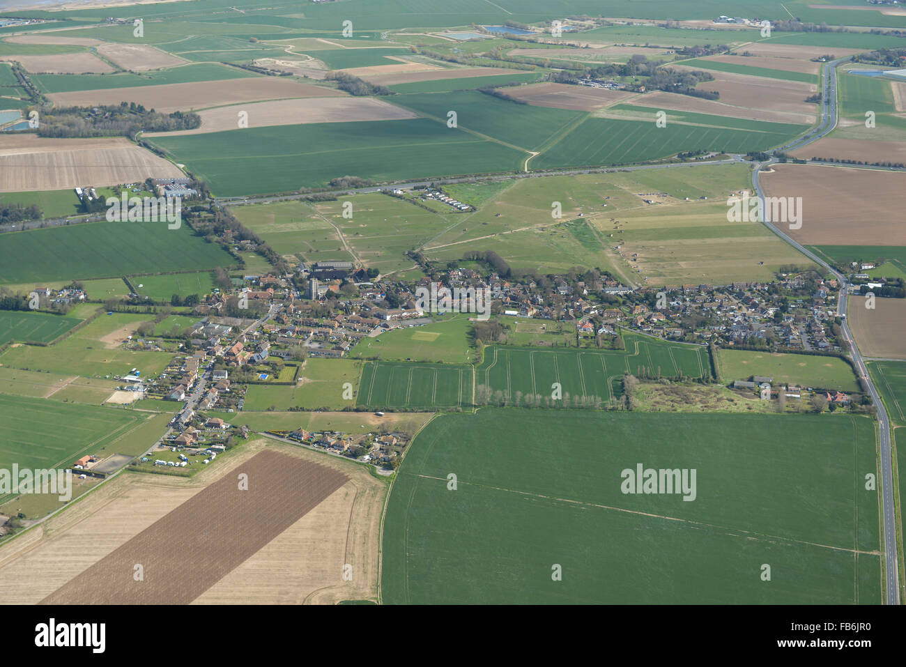 An aerial view of St NicholasatWade, Kent Stock Photo Alamy