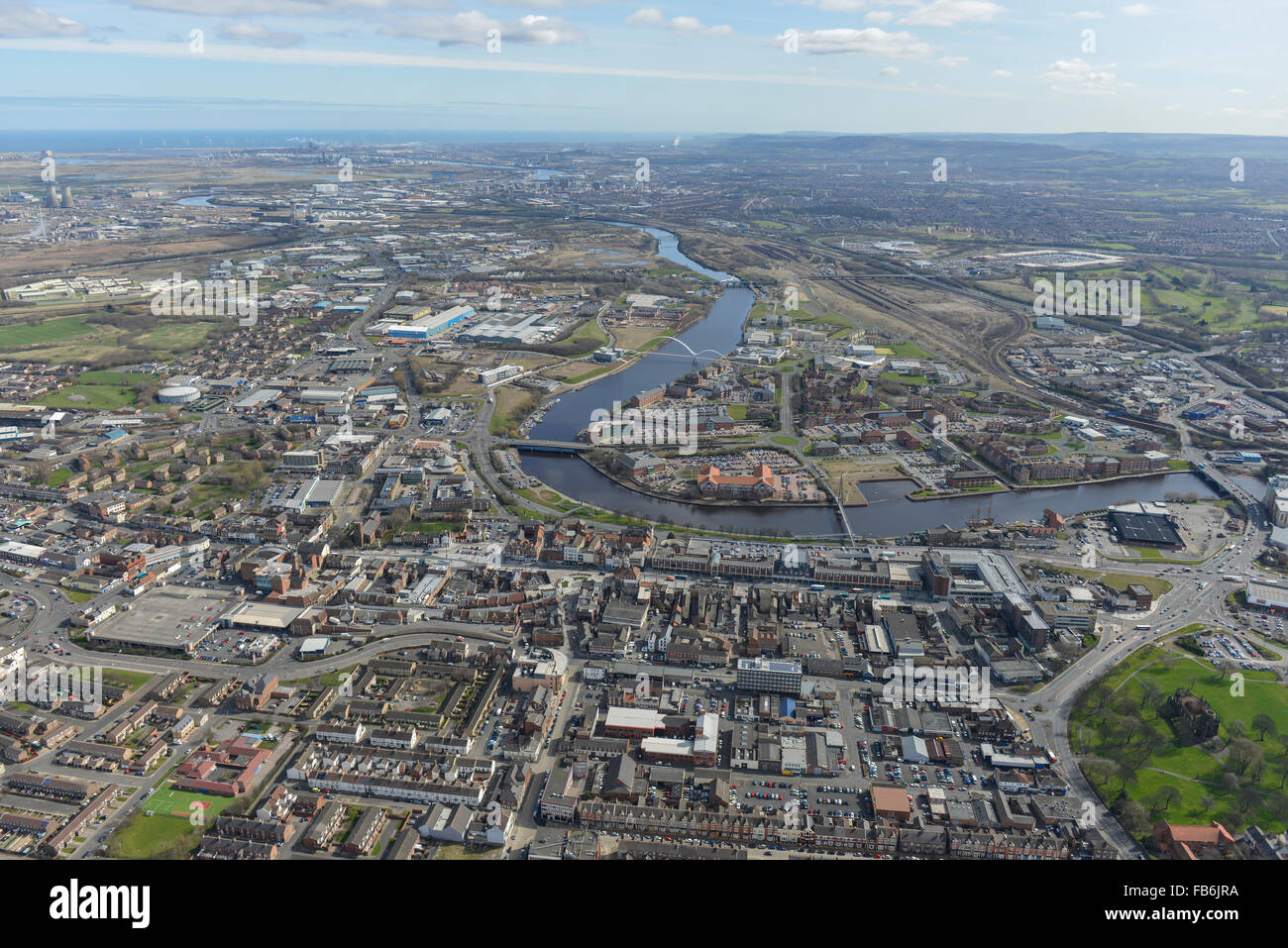 General views of Stockton on Tees from the West Stock Photo