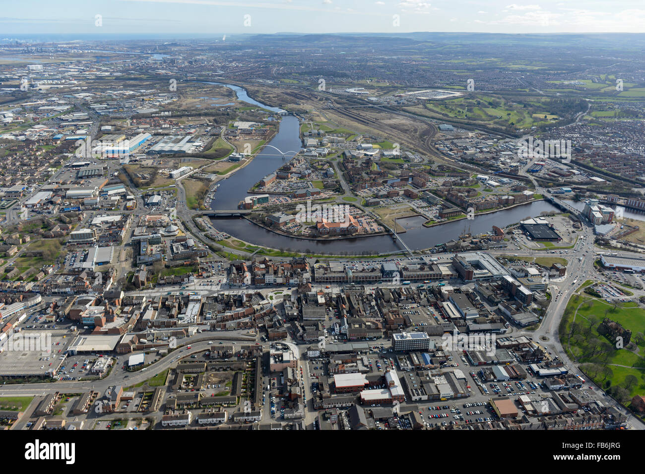 General views of Stockton on Tees from the West Stock Photo