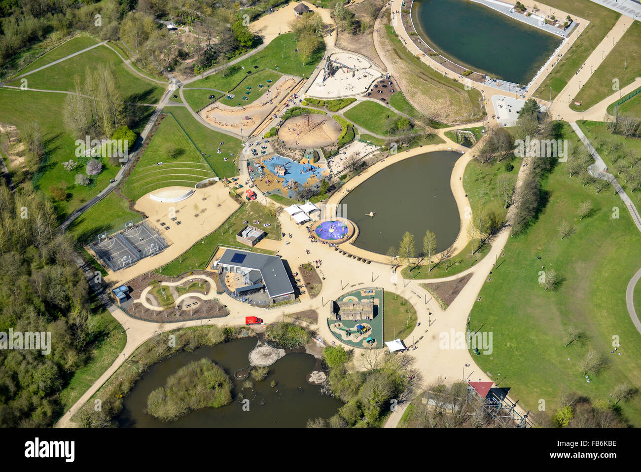 An aerial view of Telford Town Park Stock Photo
