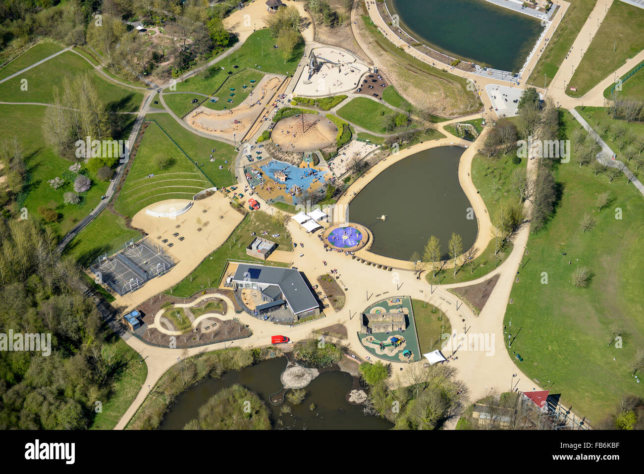 An aerial view of Telford Town Park Stock Photo