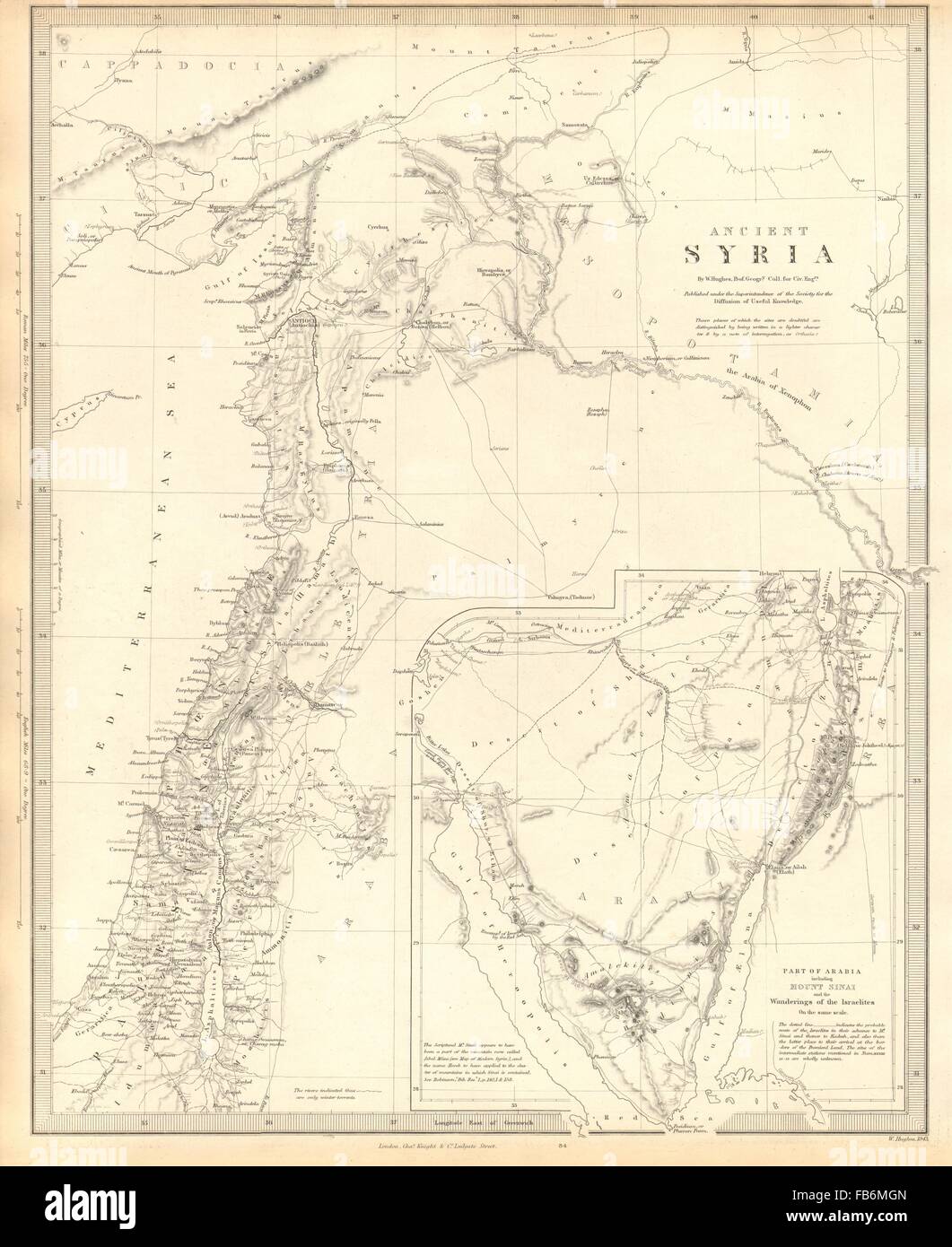 ANCIENT SYRIA Levant; Sinaiwanderings of the Israelites. SDUK, 1848