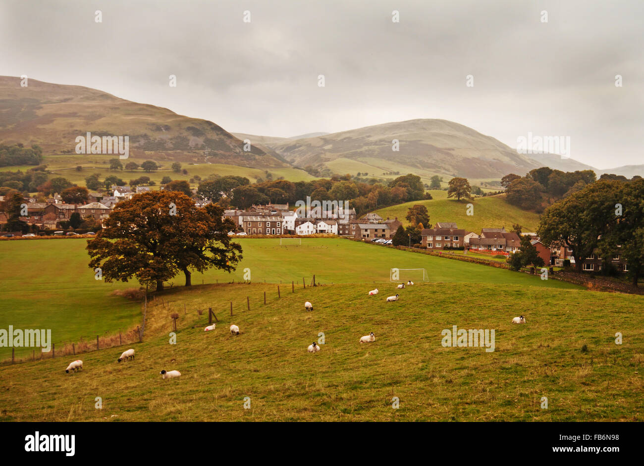 Sedbergh, nestled against the Howgill Fells. Rural tranquility Stock Photo