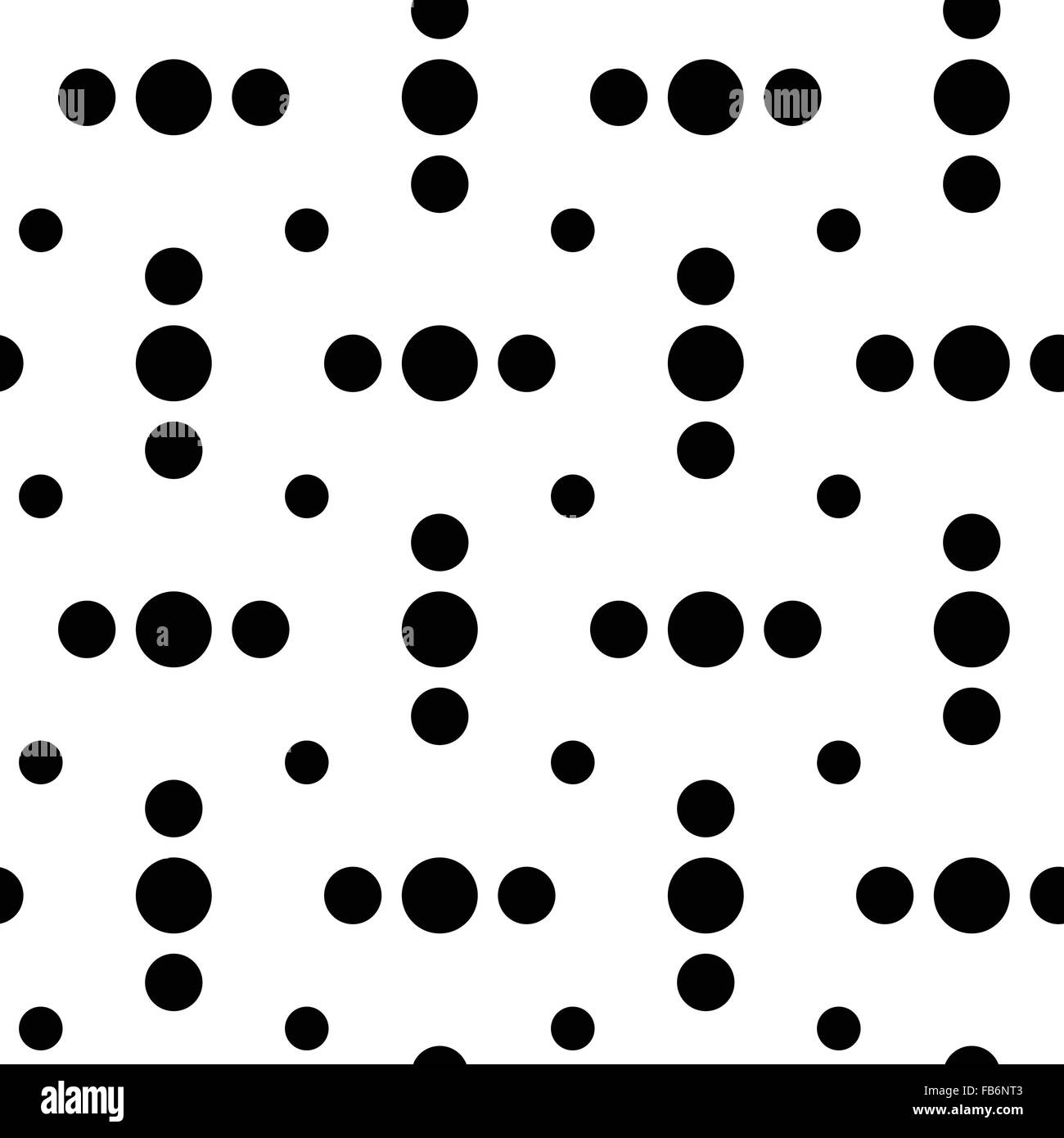 Unusual black and white polka dot lines seamless pattern Stock Vector