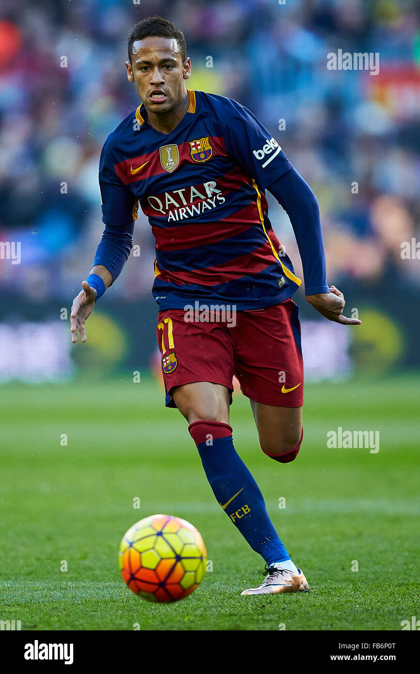 Neymar da Silva Jr (FC Barcelona), during La Liga soccer match between FC Barcelona and Granada CF, at the Camp Nou stadium in Barcelona, Spain, saturday, january 9, 2016. Foto: S.Lau Stock Photo