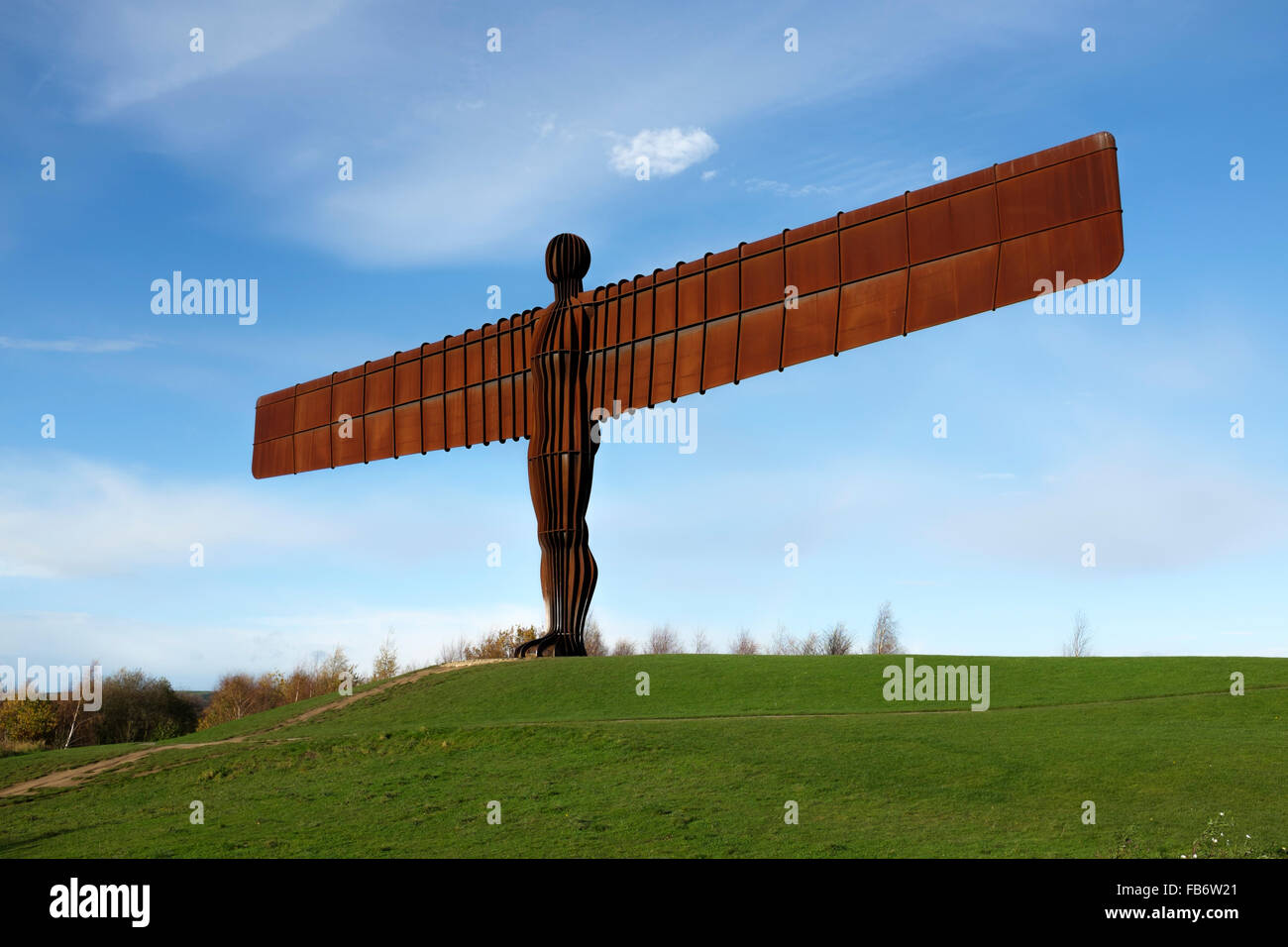 The Angel of the North a steel sculpture near Gateshead, by Sir Antony Gormley, England, UK. Stock Photo