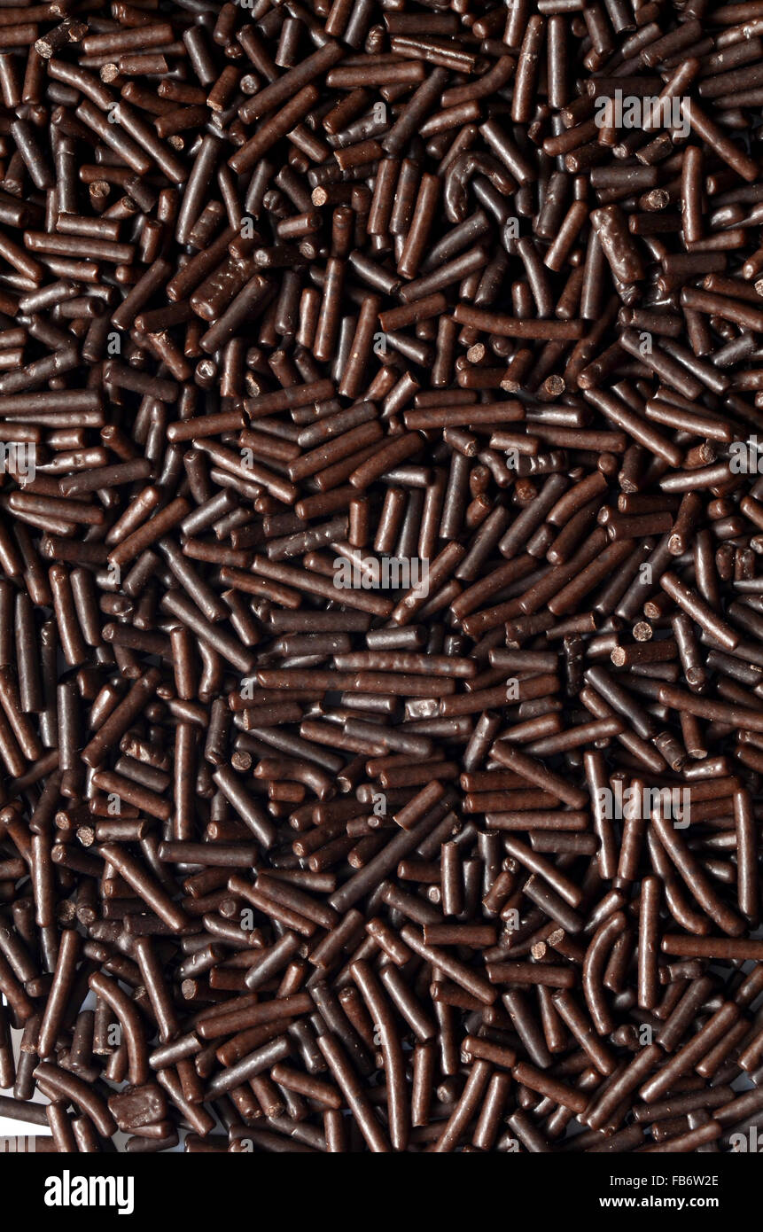 Dark chocolate Chocolate sprinkles photographed from above Stock Photo Alamy