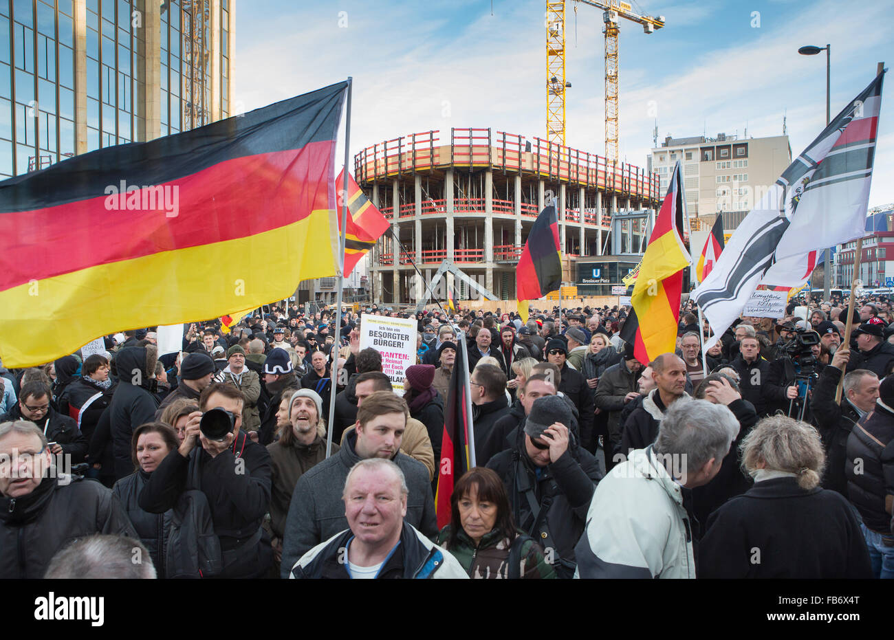 The xenophobic 'Pegida' movement had called on to a protest march  (01/09/2016) after the massive attacks on women Stock Photo