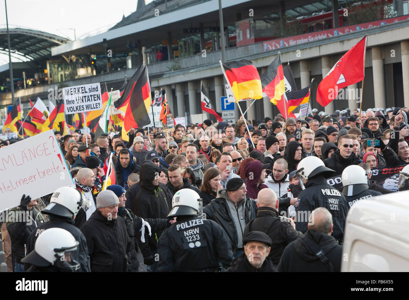 The xenophobic 'Pegida' movement had called on to a protest march Stock Photo