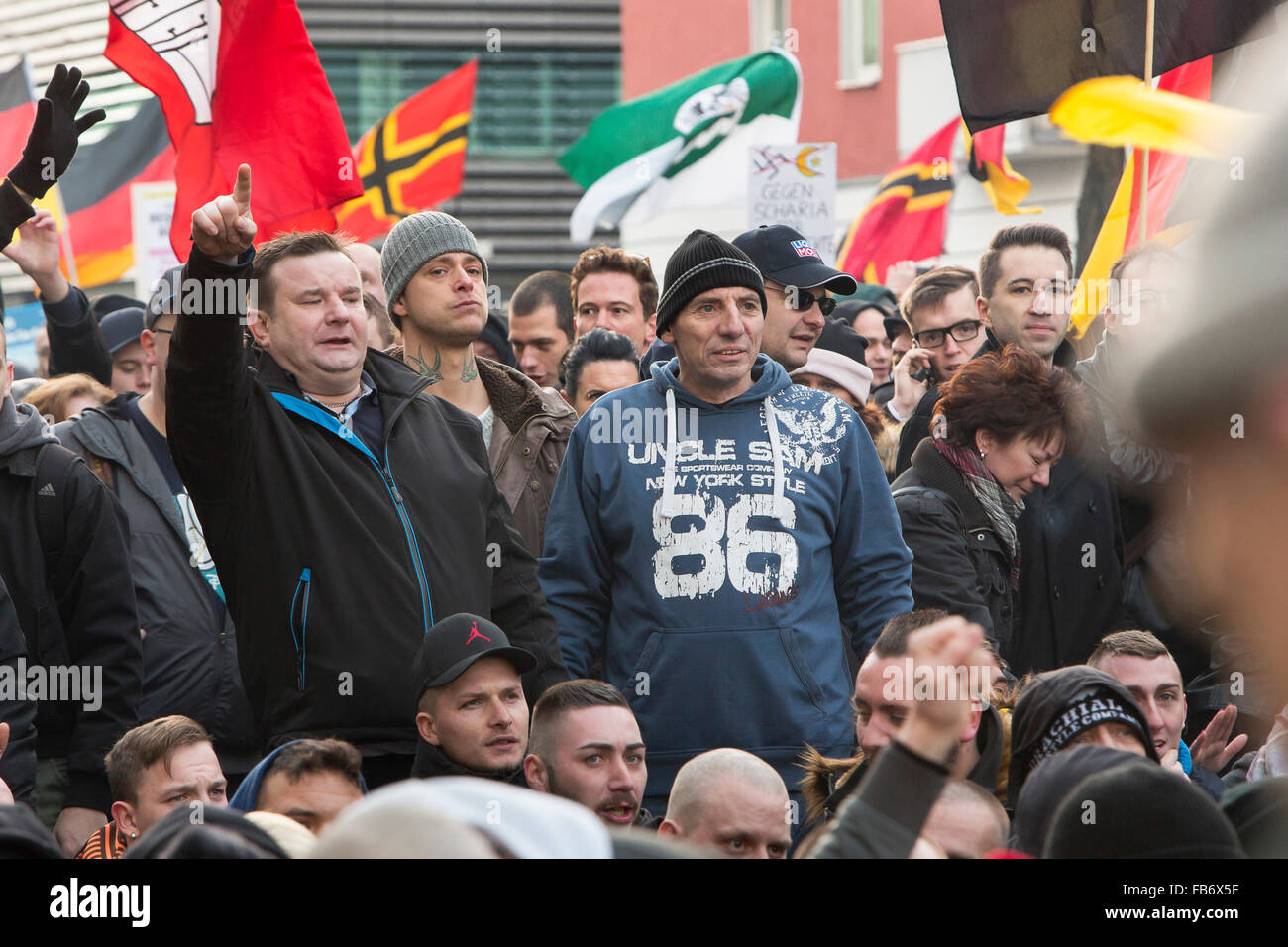 The xenophobic 'Pegida' movement had called to a protest march Stock Photo