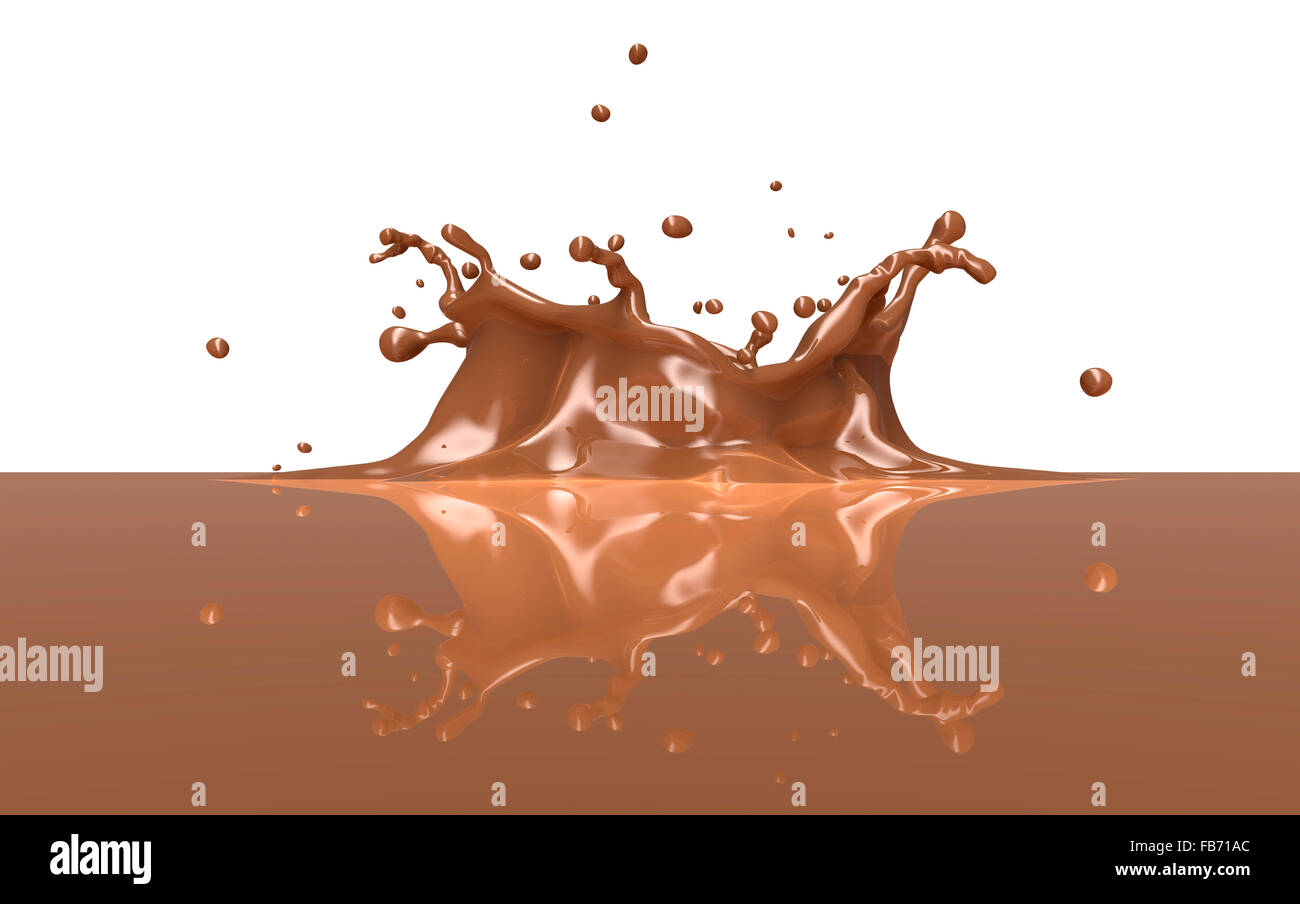 brown chocolate splash with a beautiful crown. Stock Photo