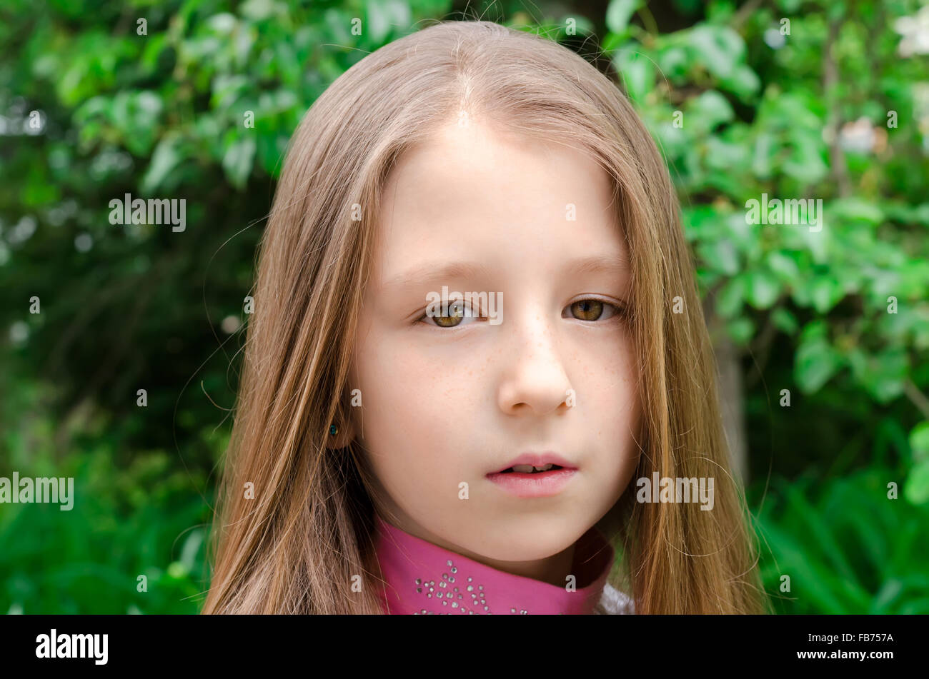 portrait of the little girl Stock Photo Alamy