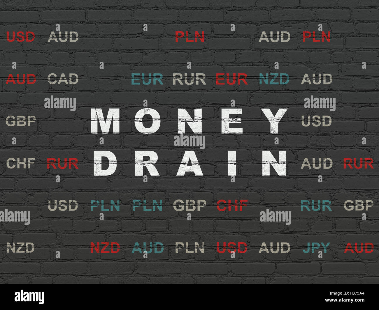 Banking concept Money Drain on wall background Stock Photo Alamy