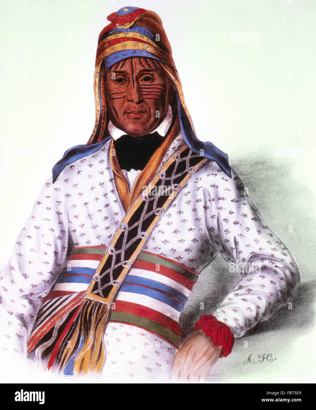 Yoholo Micco Creek Chief Lithograph By Mckenney And Hall After A