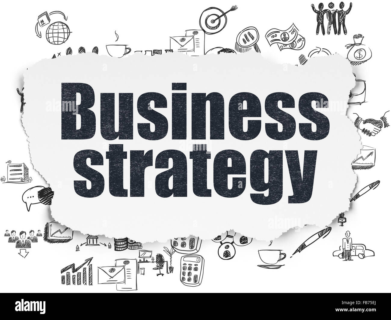 Strategy Paper Image Business concept: Business Strategy on Torn Paper background Stock ...