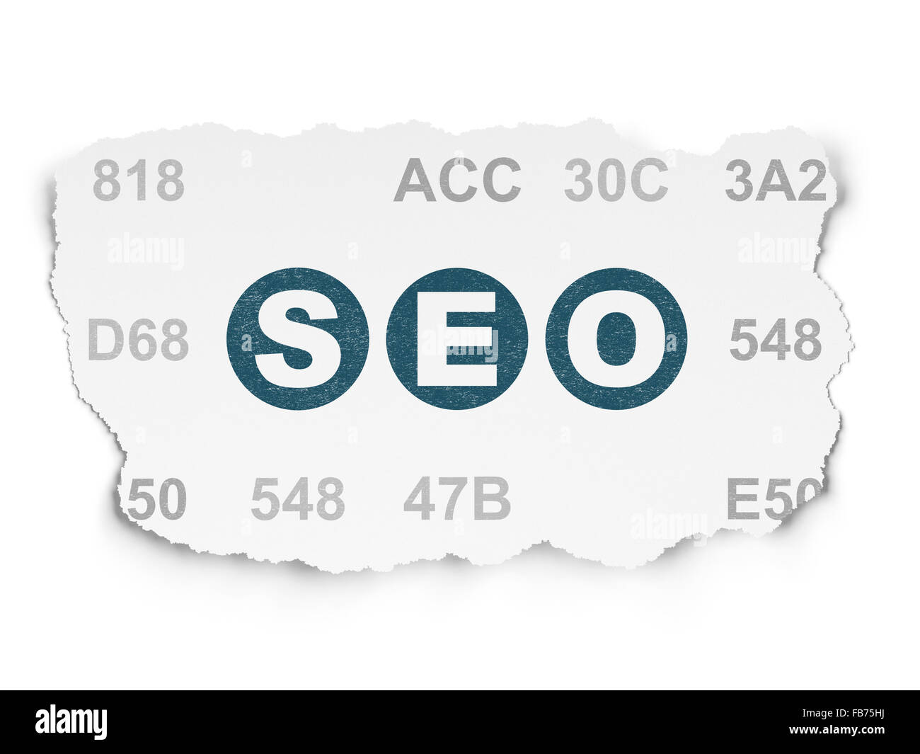 Web development concept: SEO on Torn Paper background Stock Photo